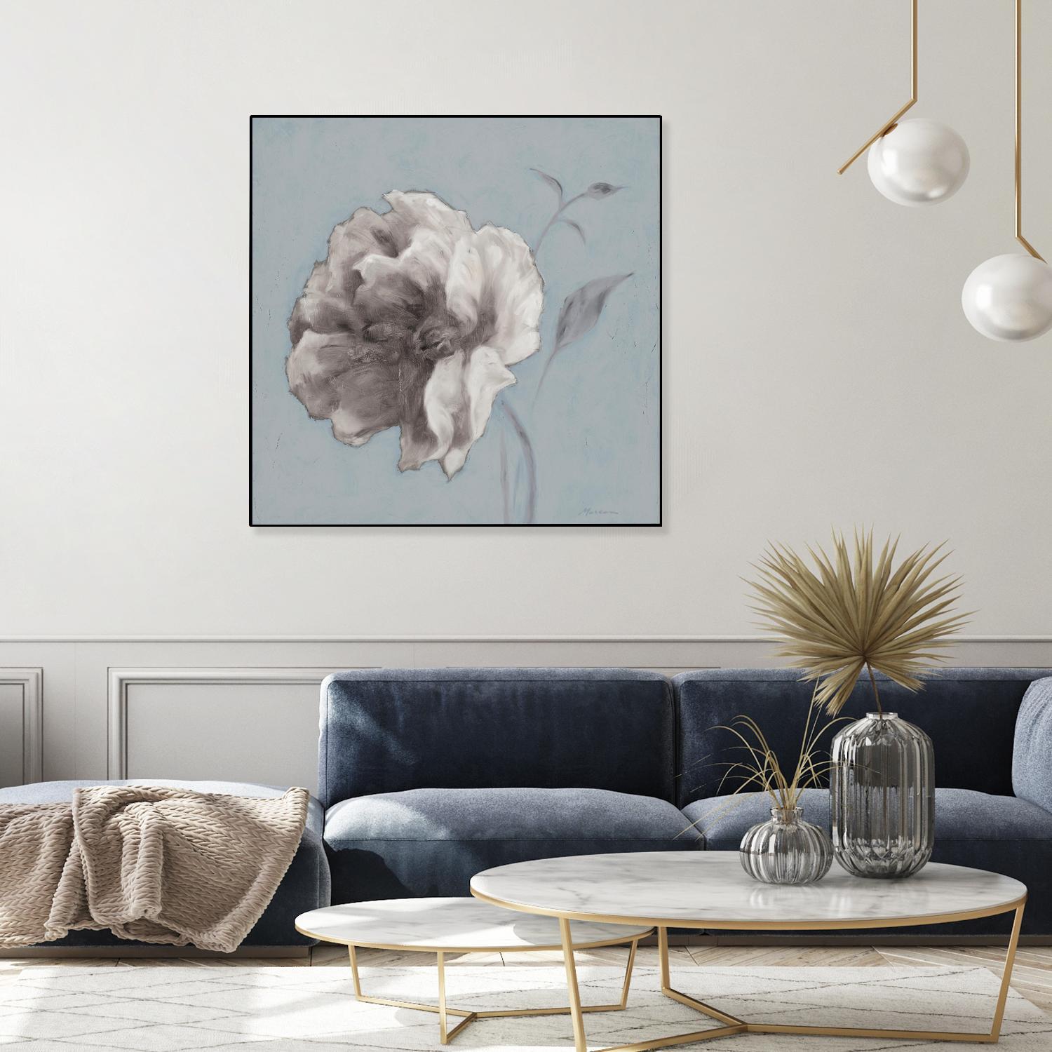 FLORAL SYMPOSIUM II by JUIANNE MARCOUX on GIANT ART - blue floral floral