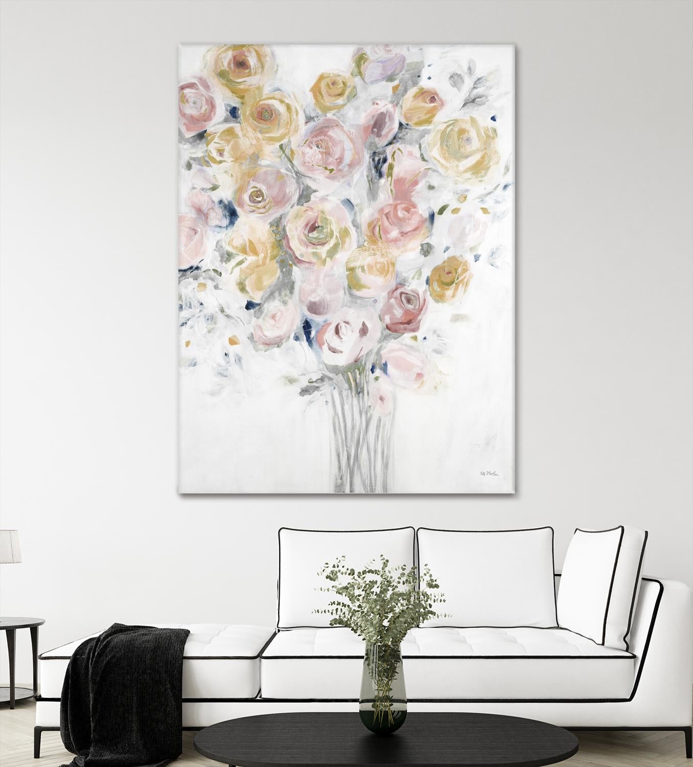 Cantata by Jill Martin on GIANT ART - pinks, oranges florals, botanicals
