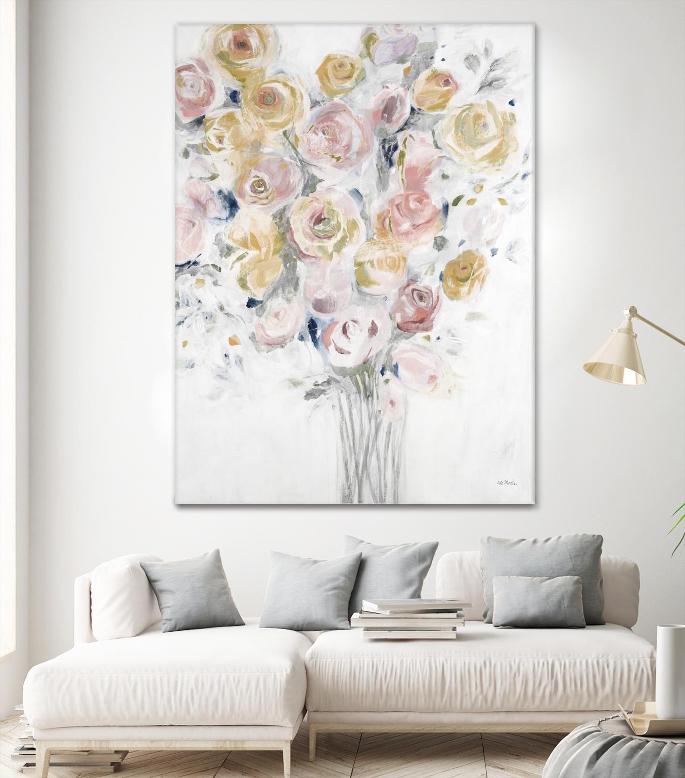 Cantata by Jill Martin on GIANT ART - pinks, oranges florals, botanicals