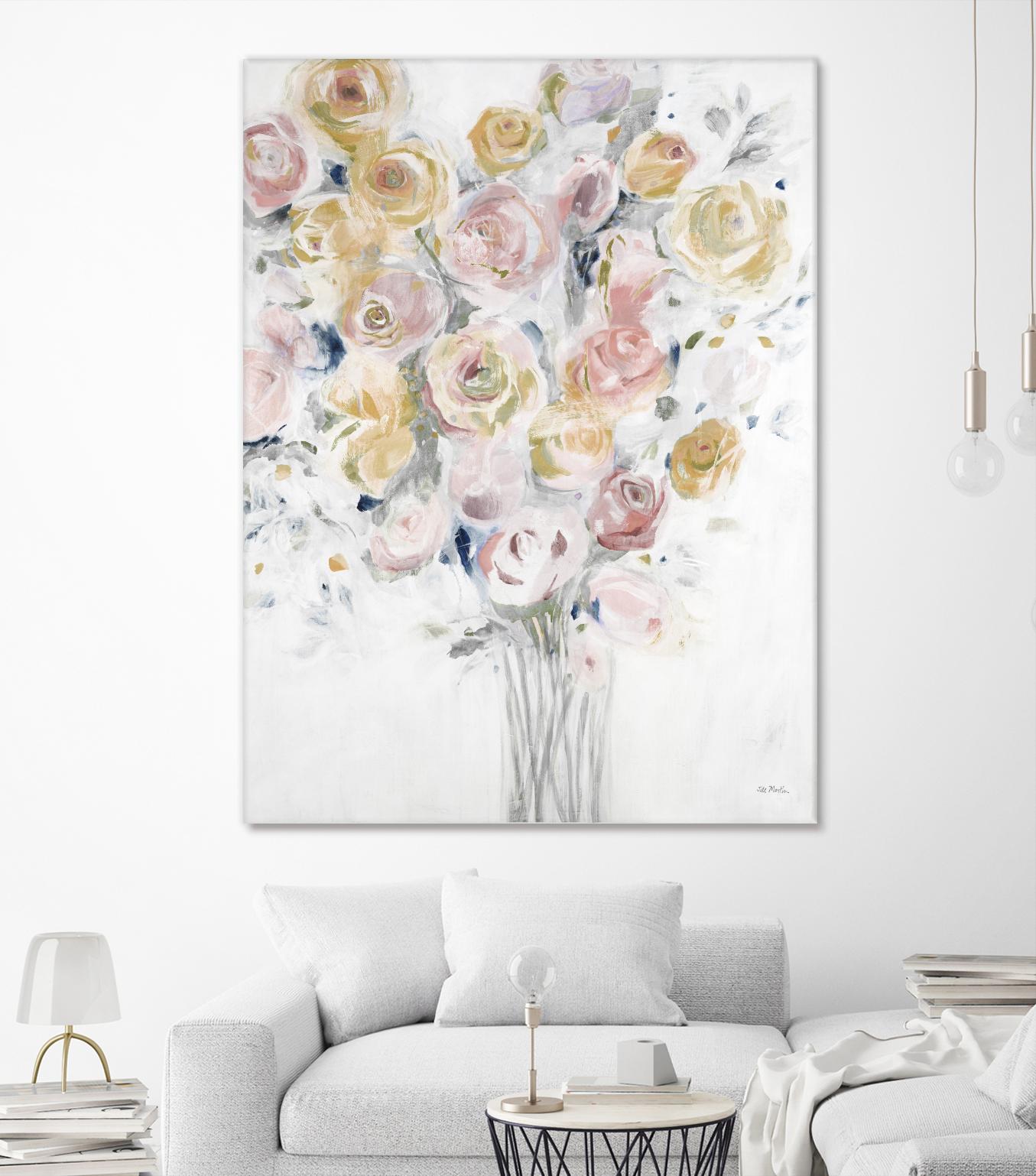 Cantata by Jill Martin on GIANT ART - pinks, oranges florals, botanicals