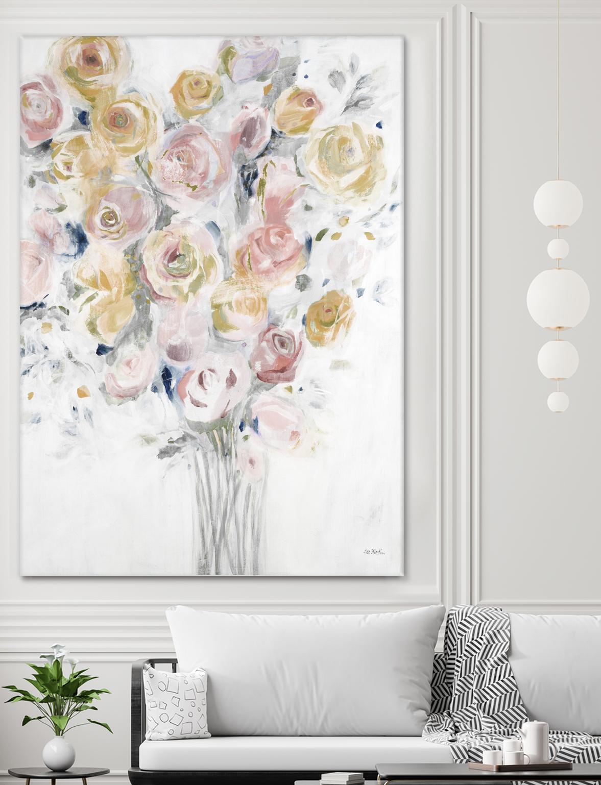 Cantata by Jill Martin on GIANT ART - pinks, oranges florals, botanicals