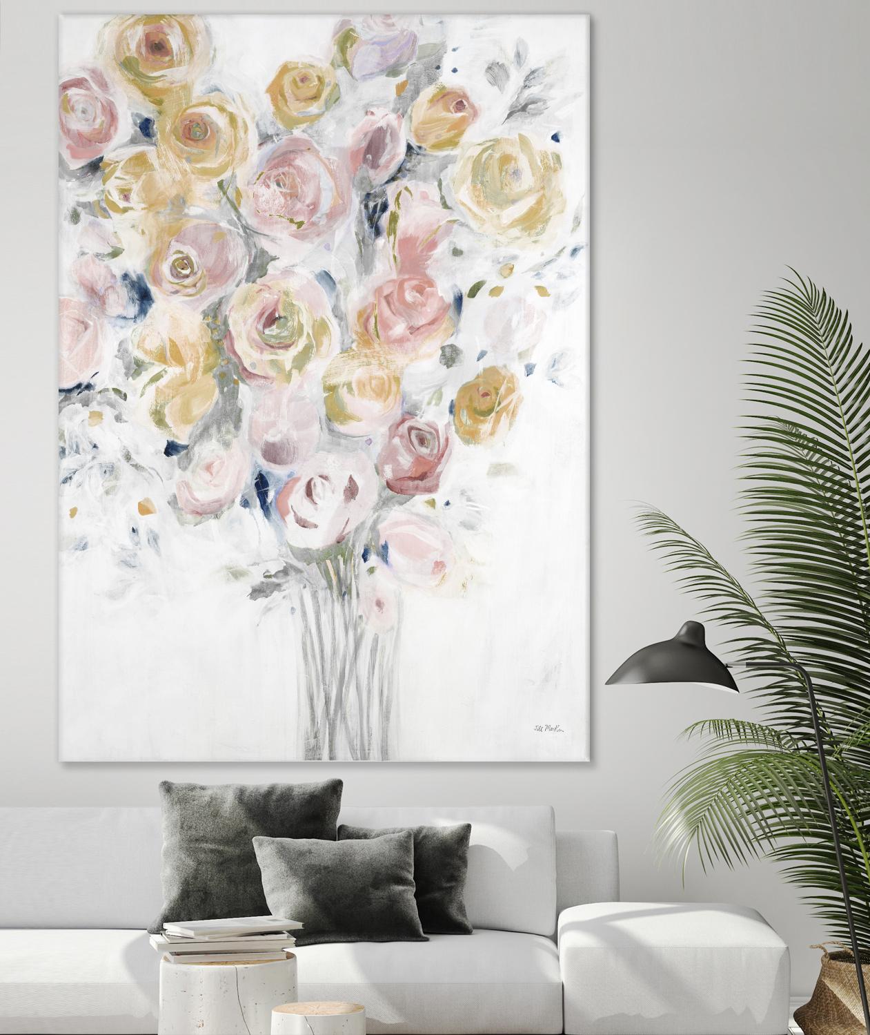 Cantata by Jill Martin on GIANT ART - pinks, oranges florals, botanicals