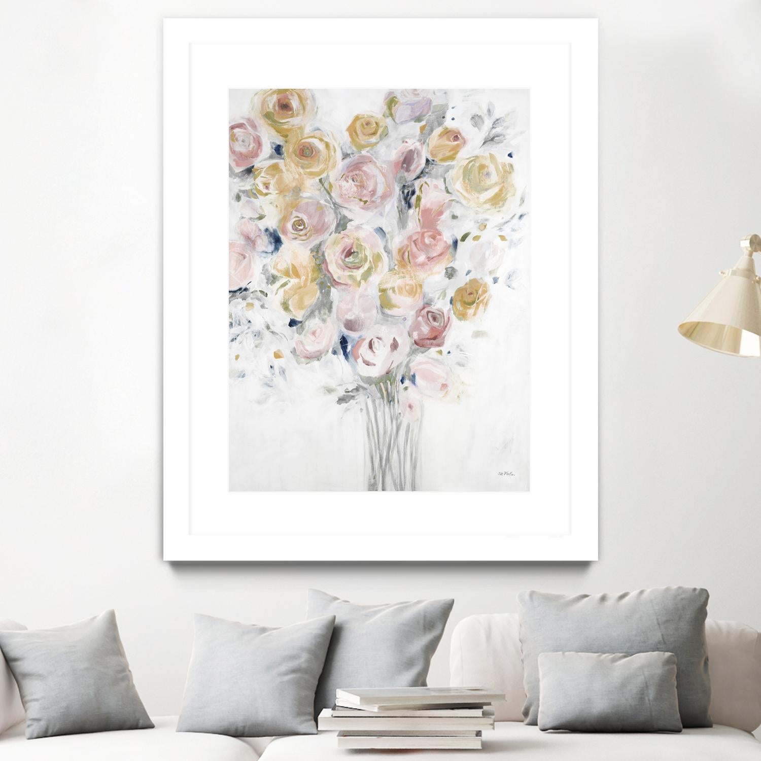 Cantata by Jill Martin on GIANT ART - pinks, oranges florals, botanicals
