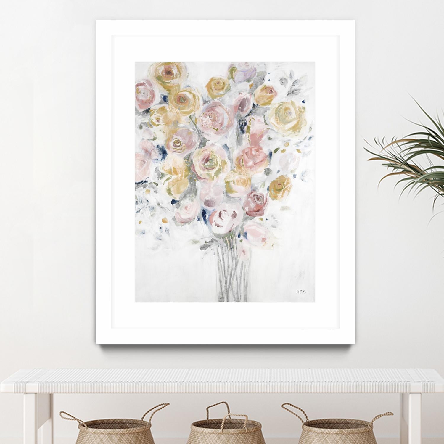 Cantata by Jill Martin on GIANT ART - pinks, oranges florals, botanicals
