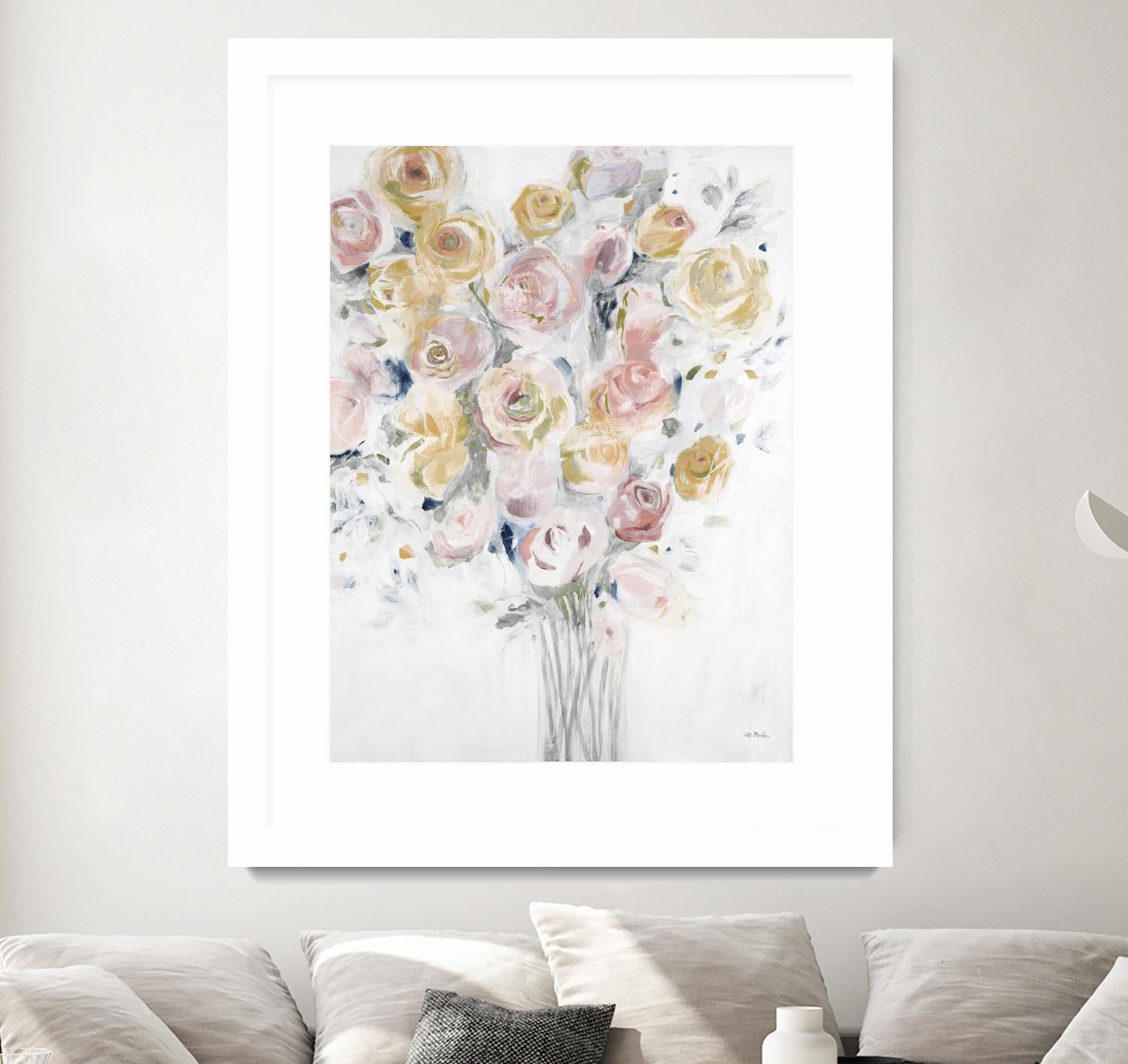 Cantata by Jill Martin on GIANT ART - pinks, oranges florals, botanicals