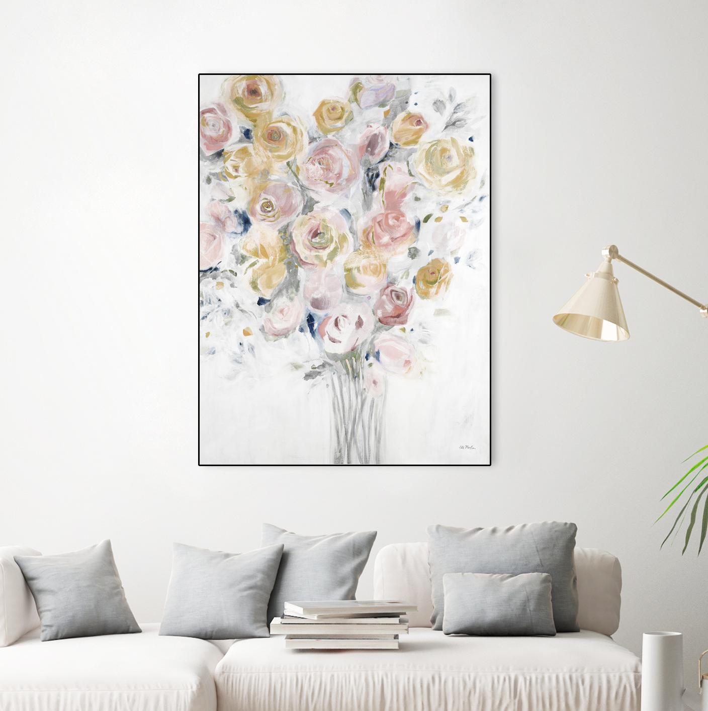 Cantata by Jill Martin on GIANT ART - pinks, oranges florals, botanicals