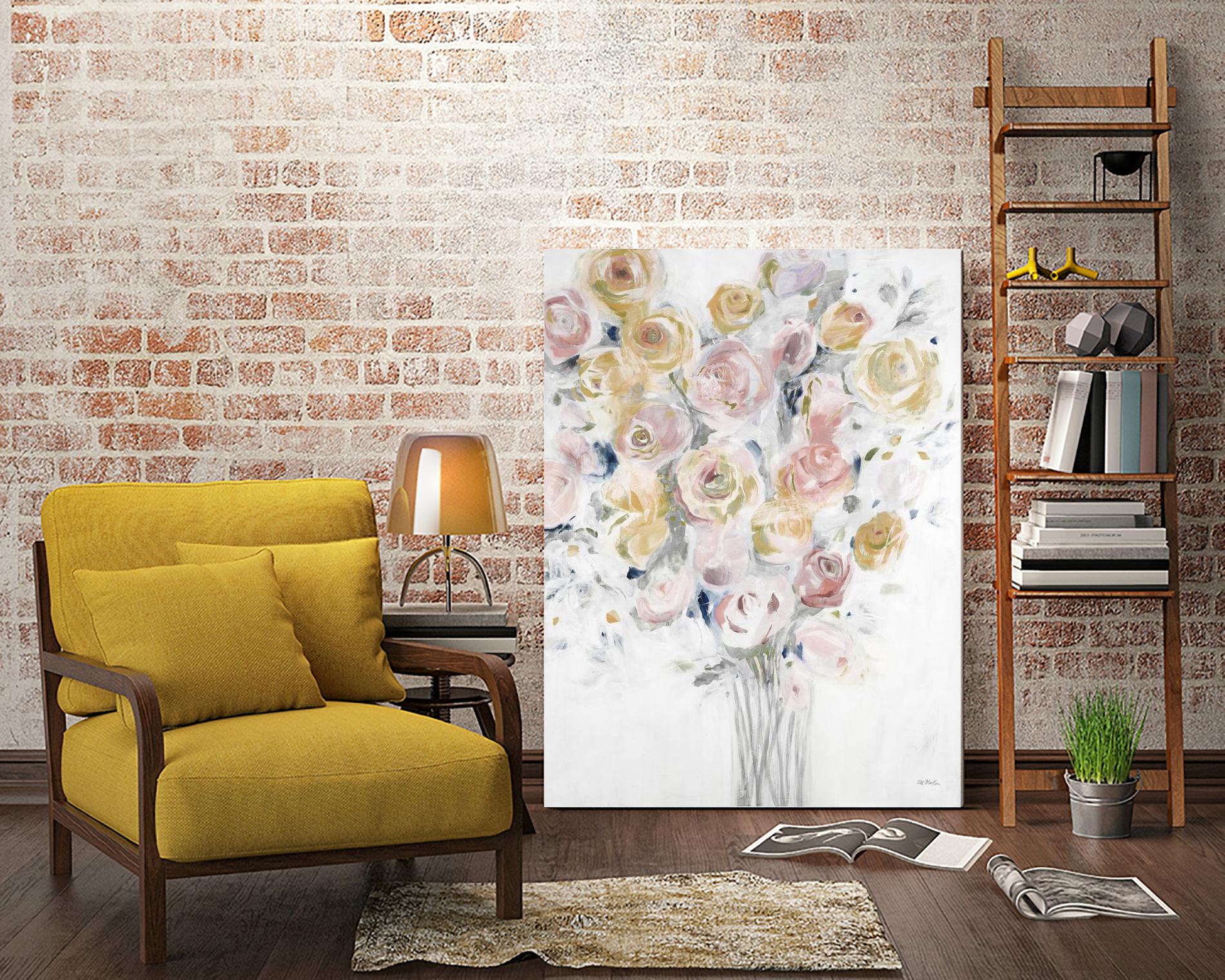 Cantata by Jill Martin on GIANT ART - pinks, oranges florals, botanicals