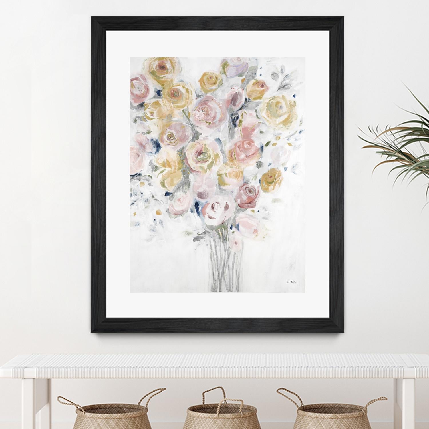 Cantata by Jill Martin on GIANT ART - pinks, oranges florals, botanicals