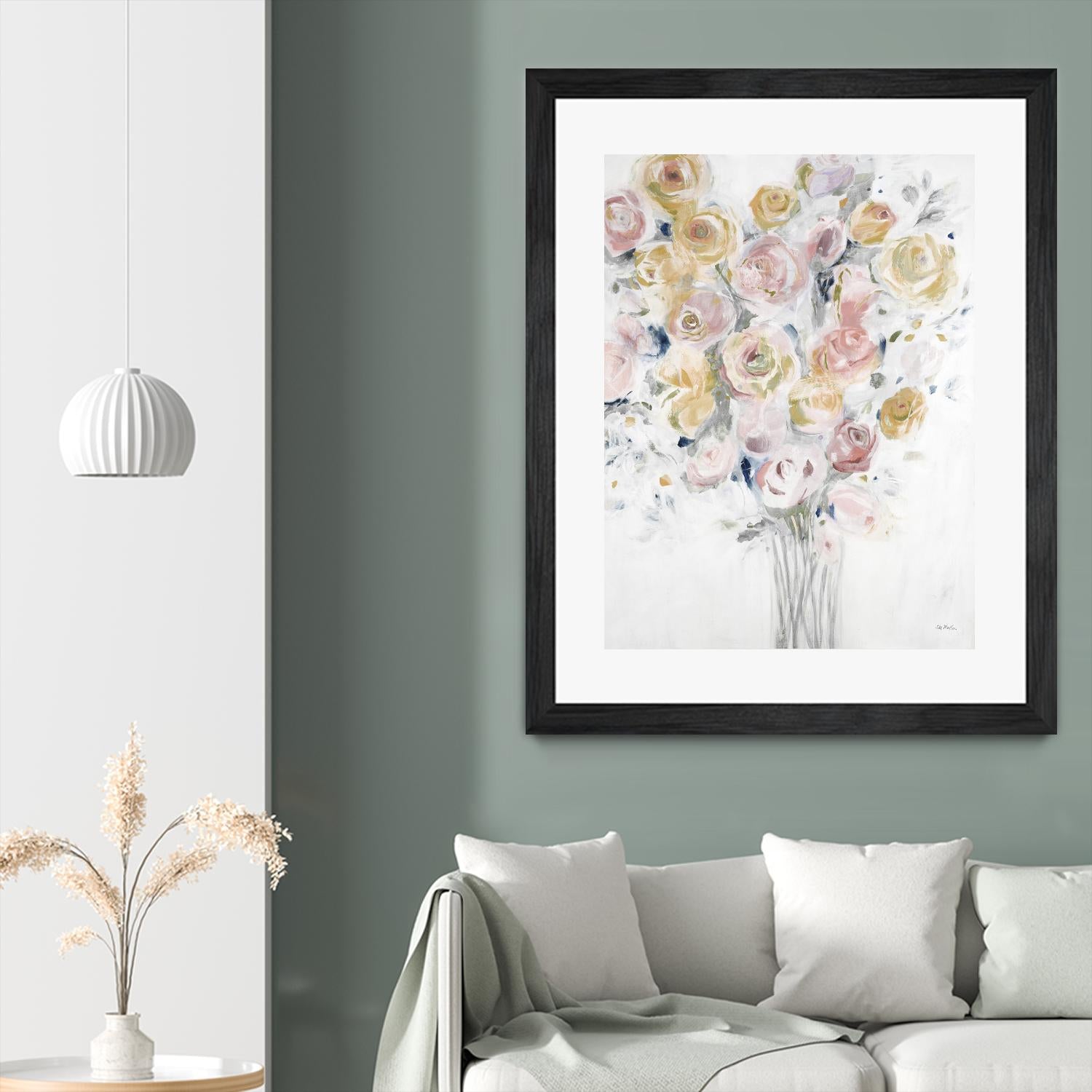 Cantata by Jill Martin on GIANT ART - pinks, oranges florals, botanicals