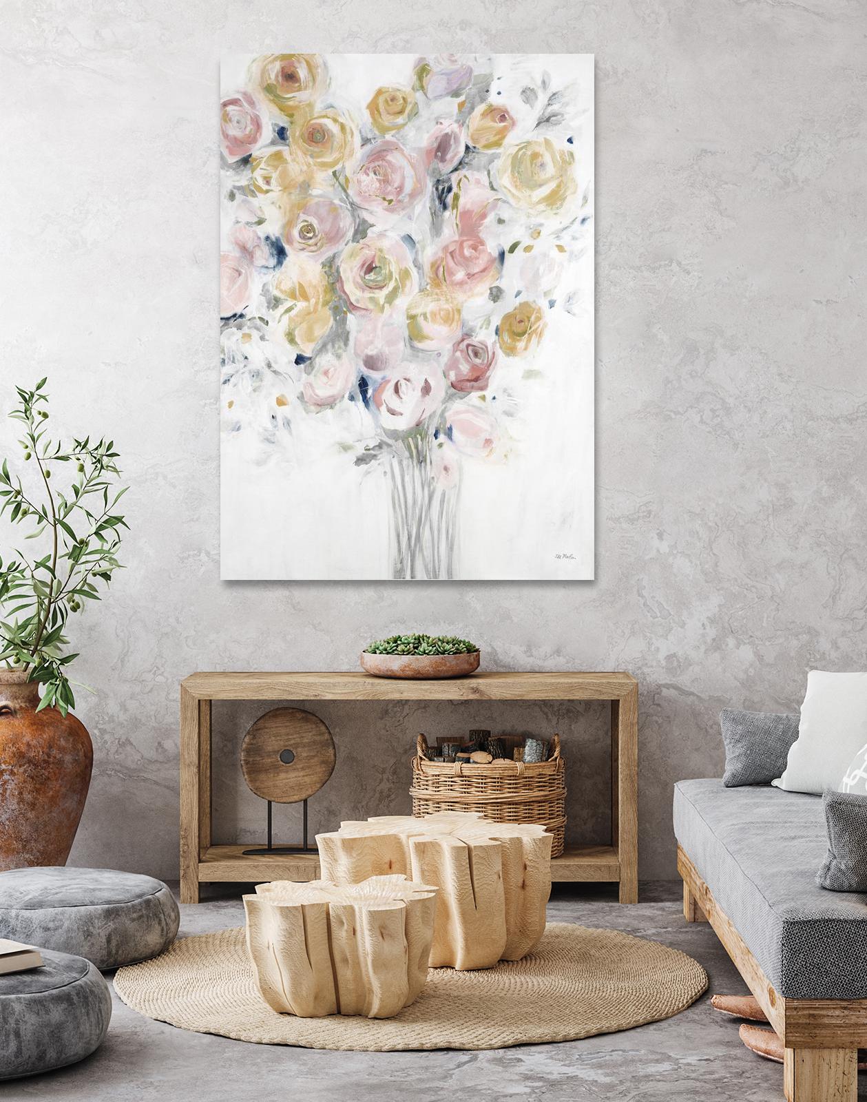 Cantata by Jill Martin on GIANT ART - pinks, oranges florals, botanicals