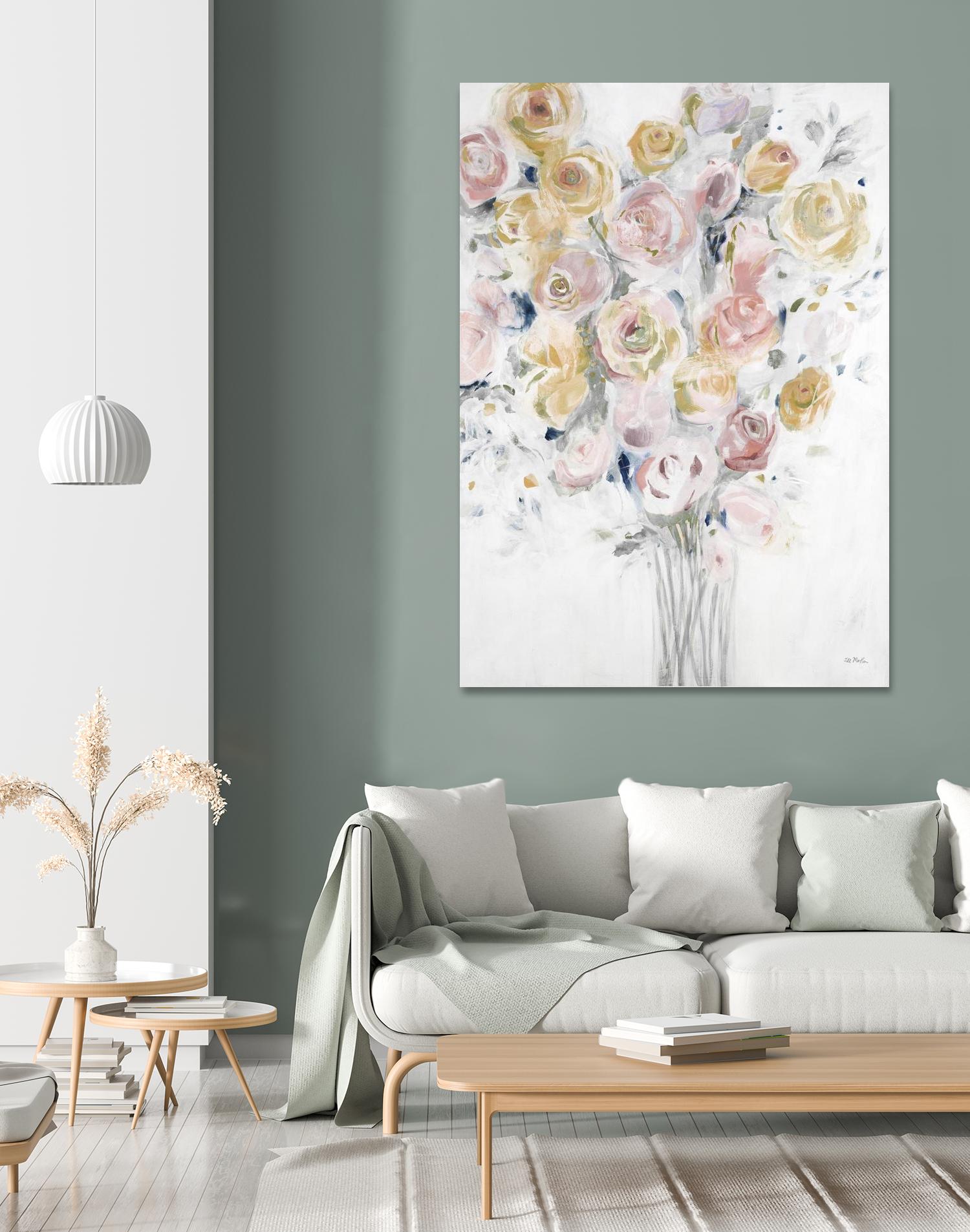 Cantata by Jill Martin on GIANT ART - pinks, oranges florals, botanicals