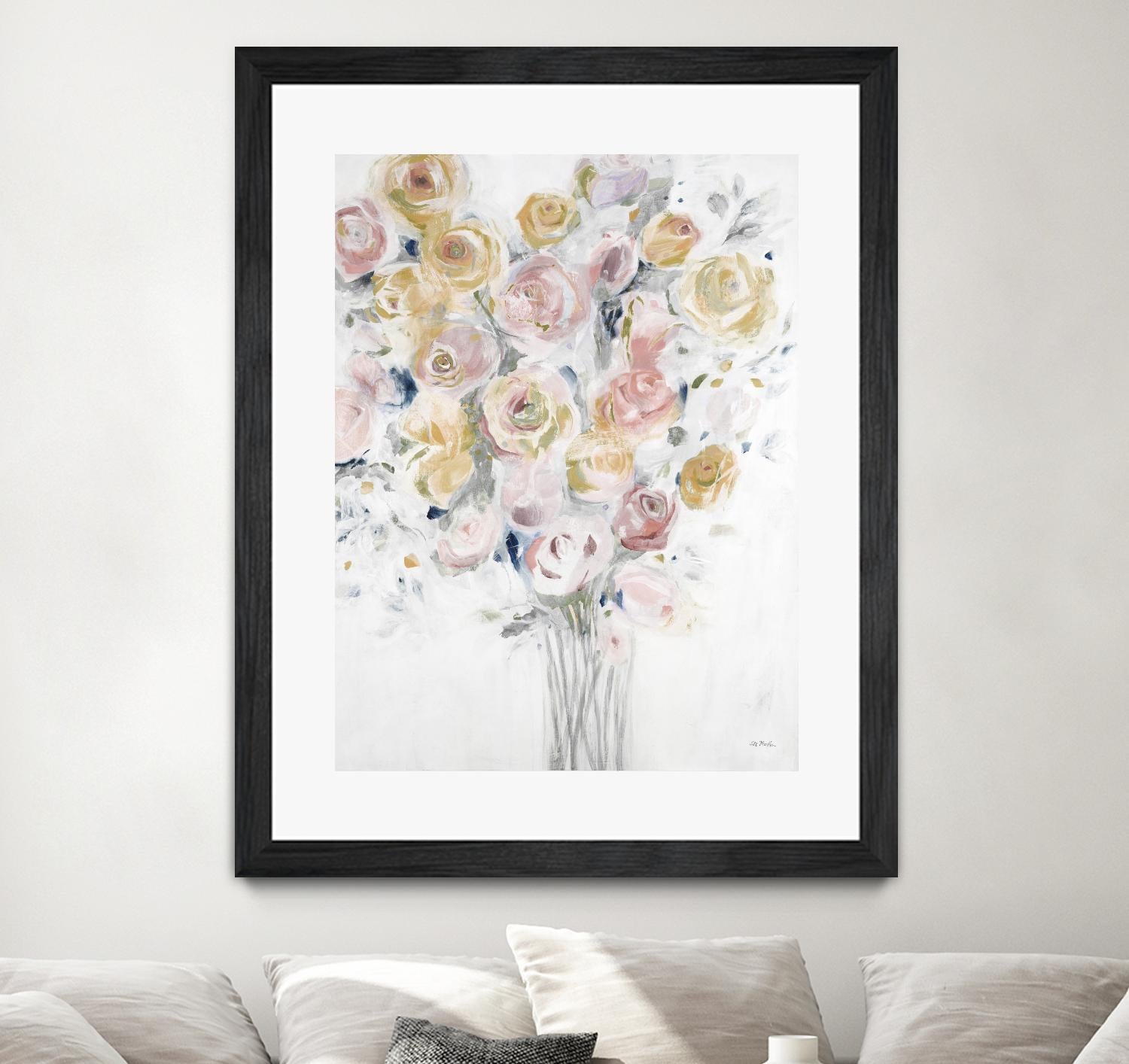 Cantata by Jill Martin on GIANT ART - pinks, oranges florals, botanicals