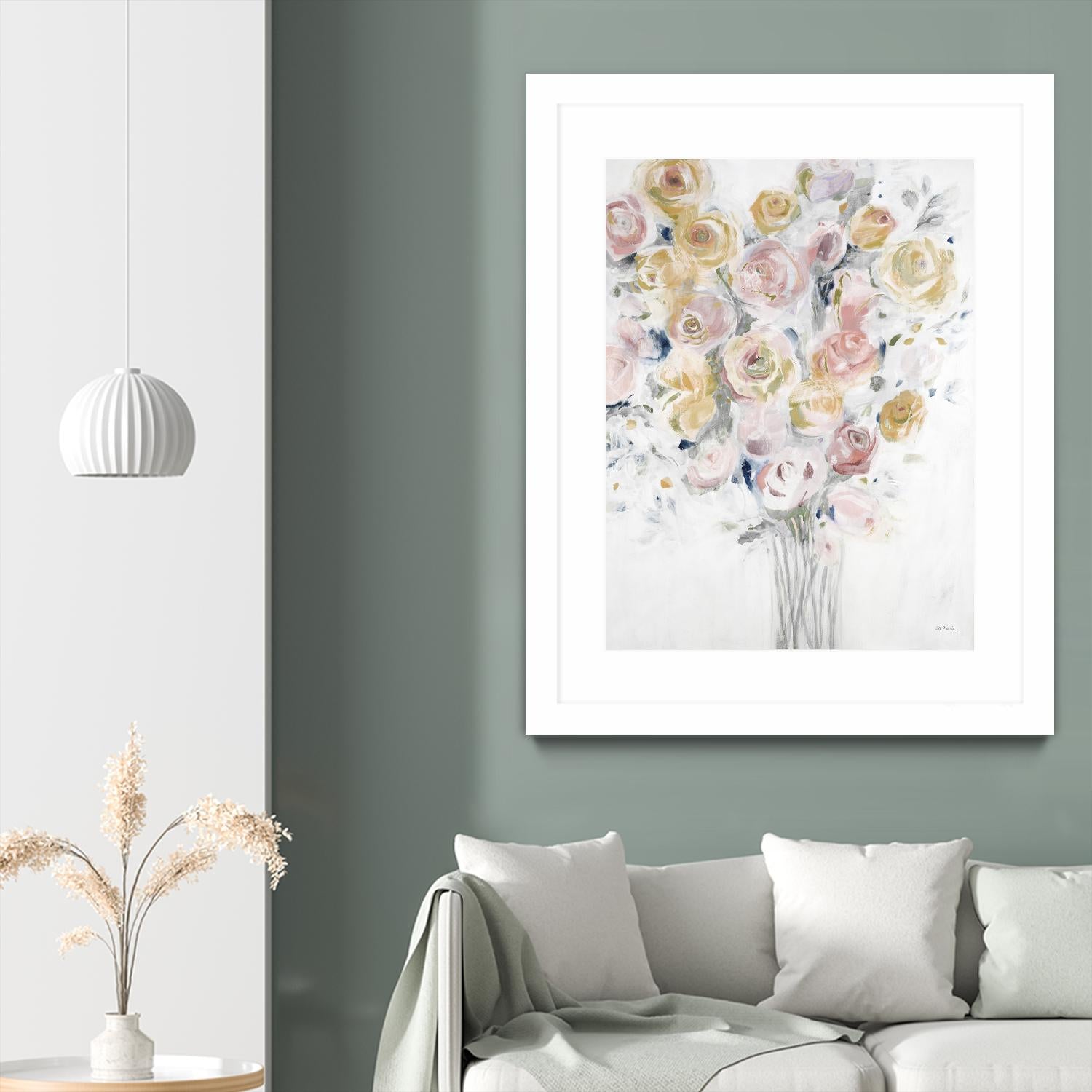 Cantata by Jill Martin on GIANT ART - pinks, oranges florals, botanicals