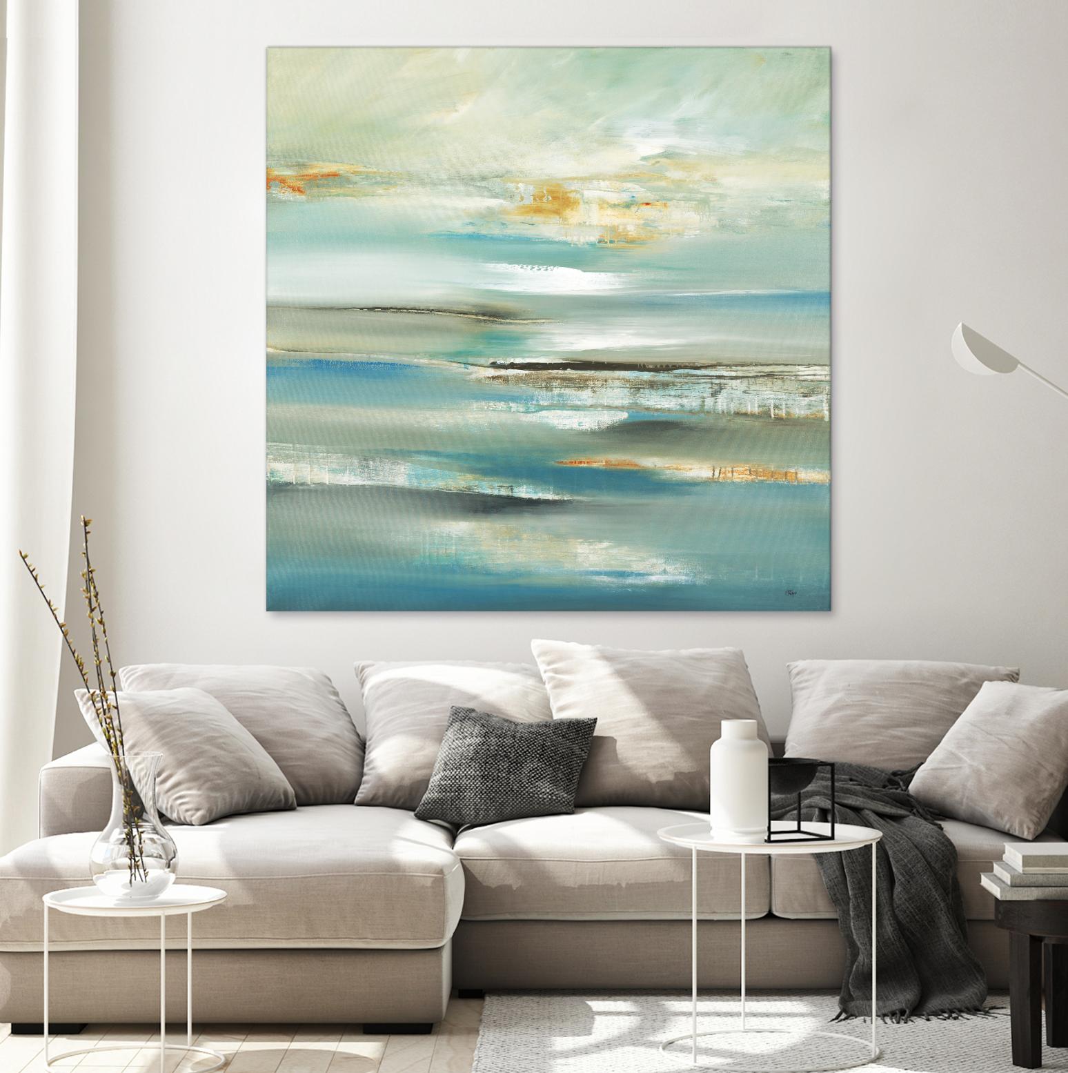 By The Water III by Lisa Ridgers on GIANT ART - beige abstract