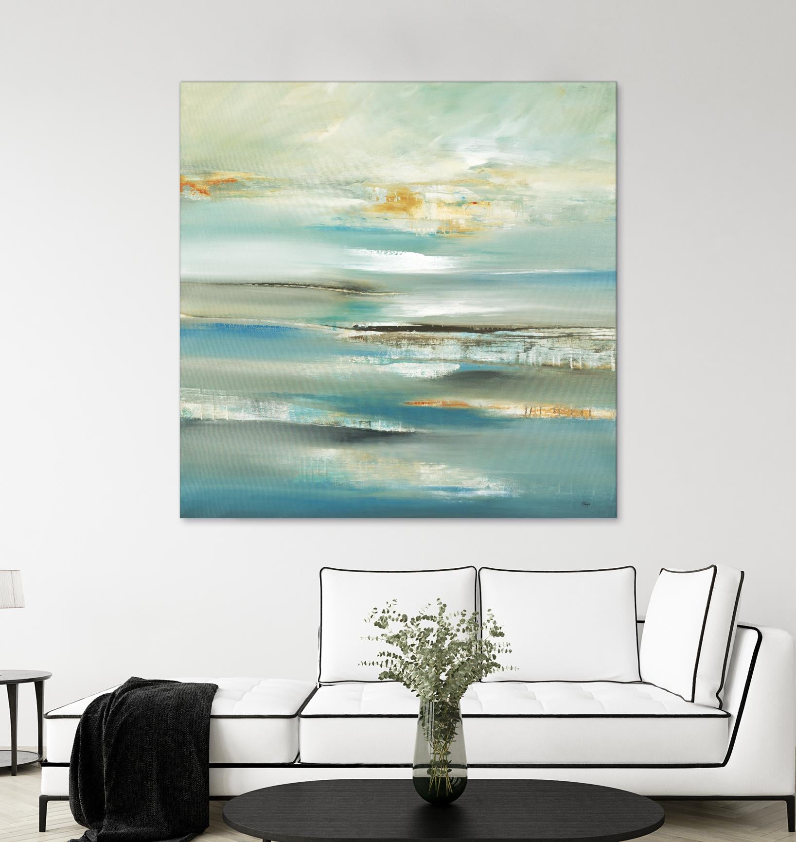 By The Water III by Lisa Ridgers on GIANT ART - beige abstract