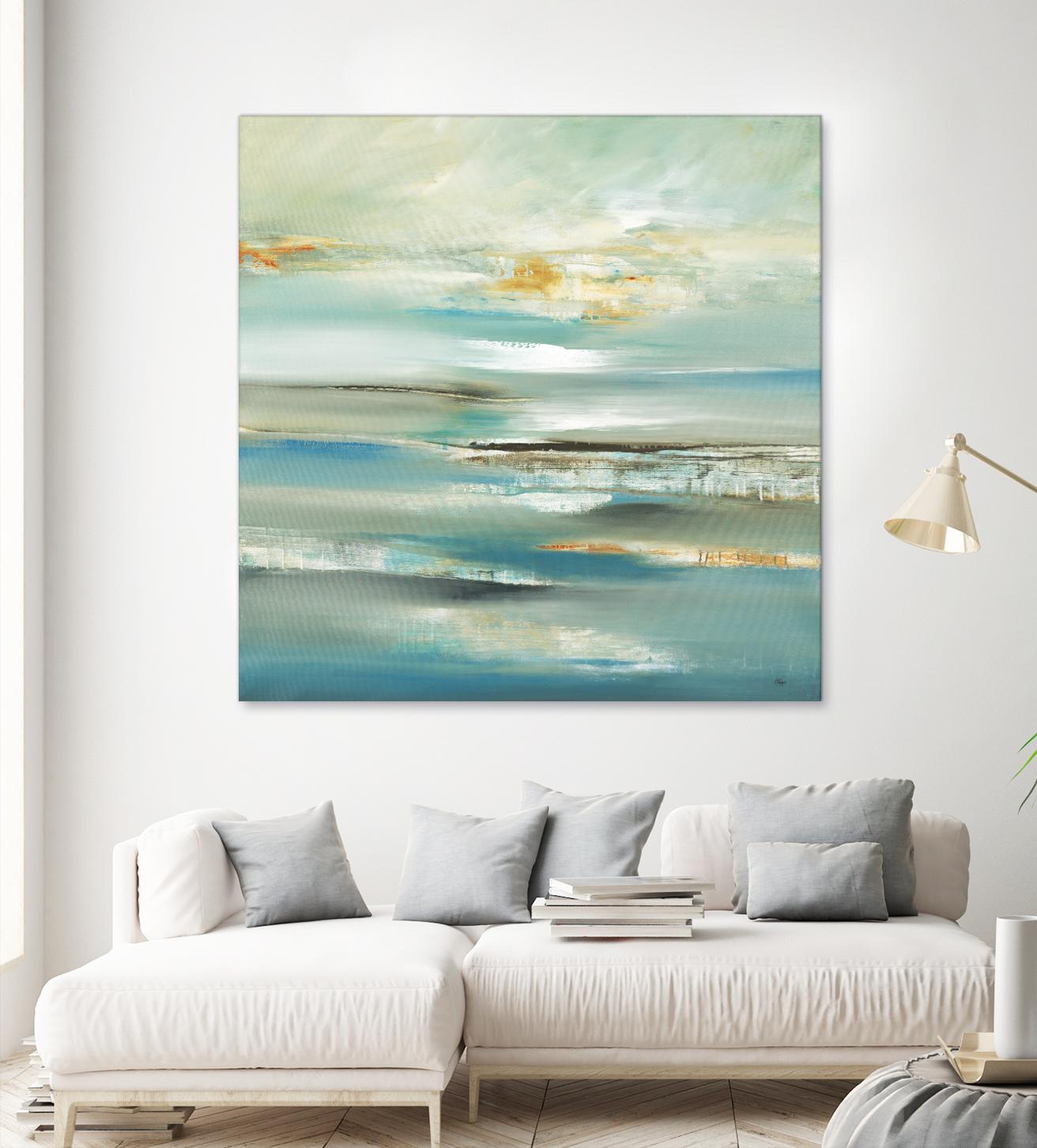 By The Water III by Lisa Ridgers on GIANT ART - beige abstract