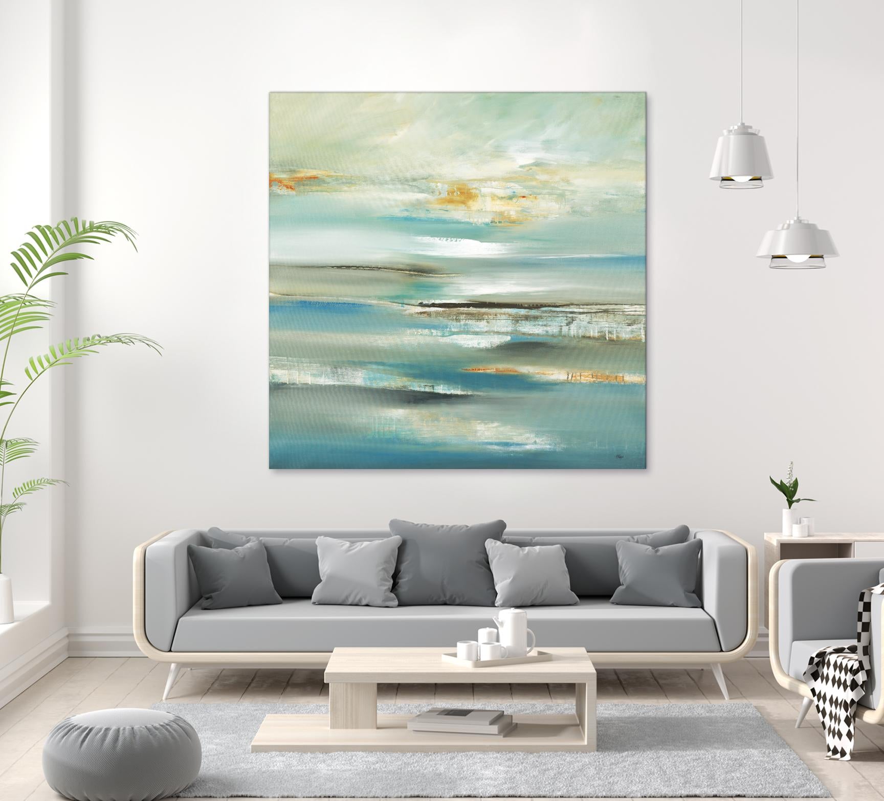 By The Water III by Lisa Ridgers on GIANT ART - beige abstract