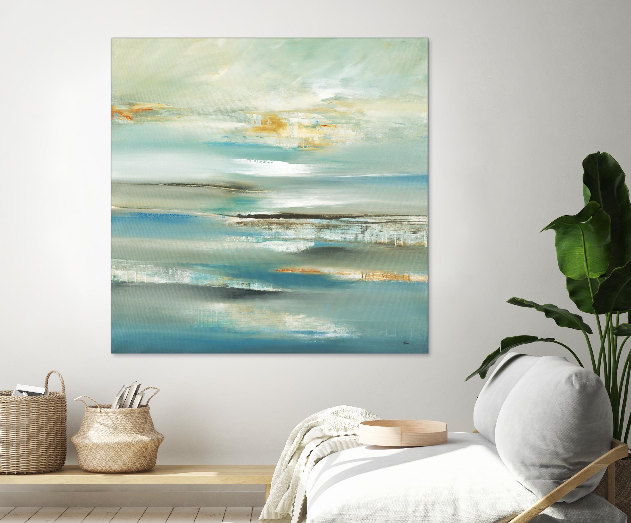 By The Water III by Lisa Ridgers on GIANT ART - beige abstract