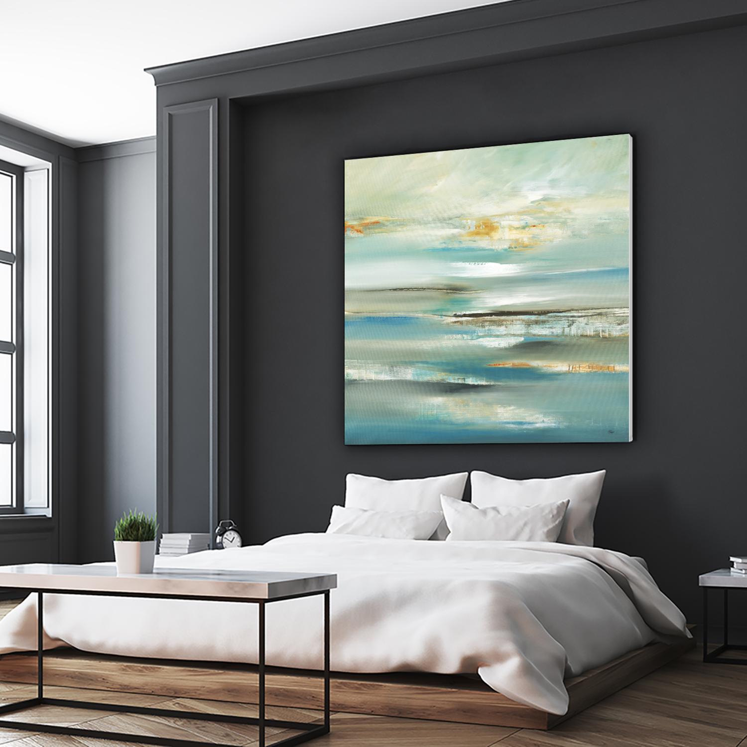 By The Water III by Lisa Ridgers on GIANT ART - beige abstract