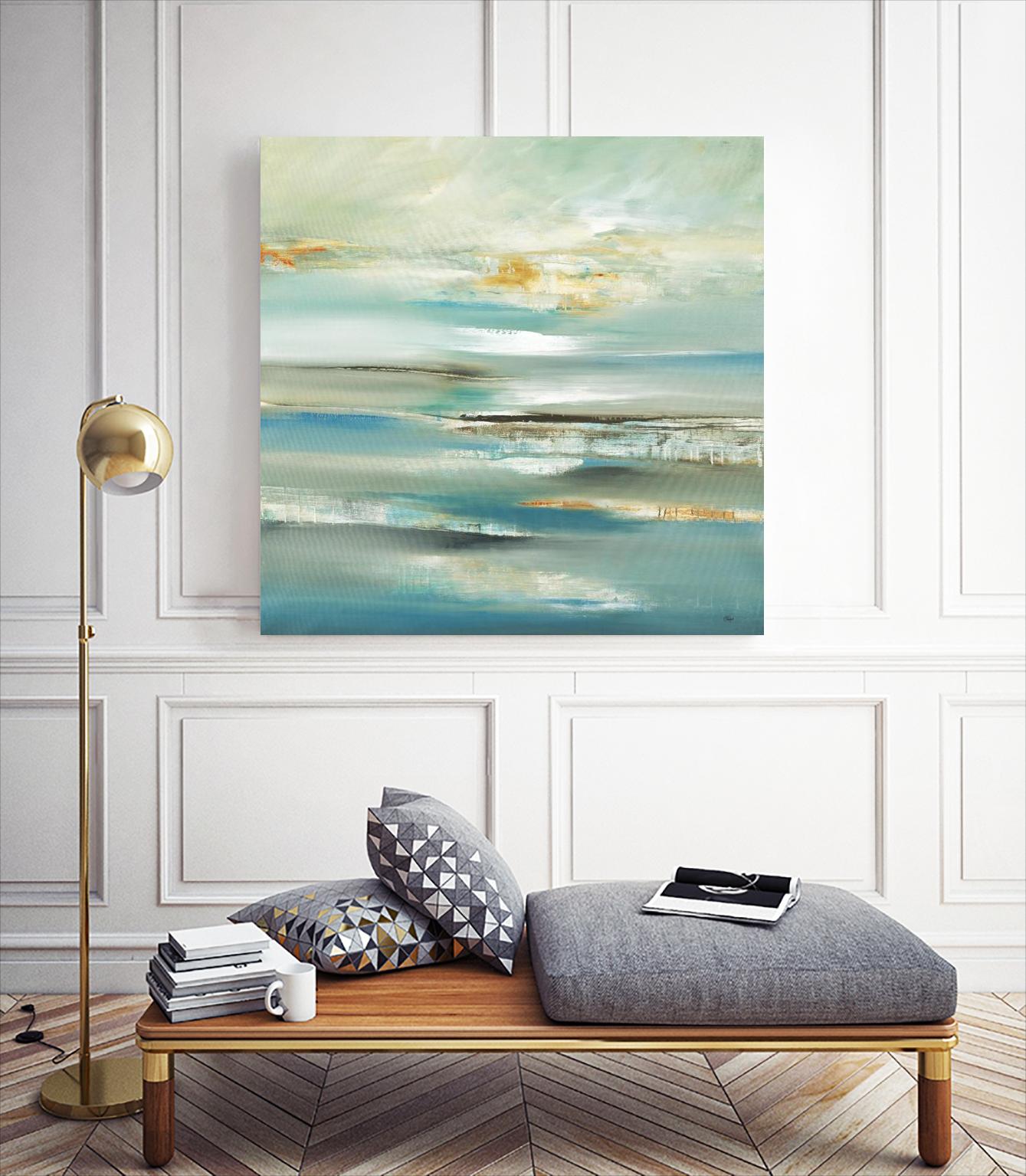 By The Water III by Lisa Ridgers on GIANT ART - beige abstract