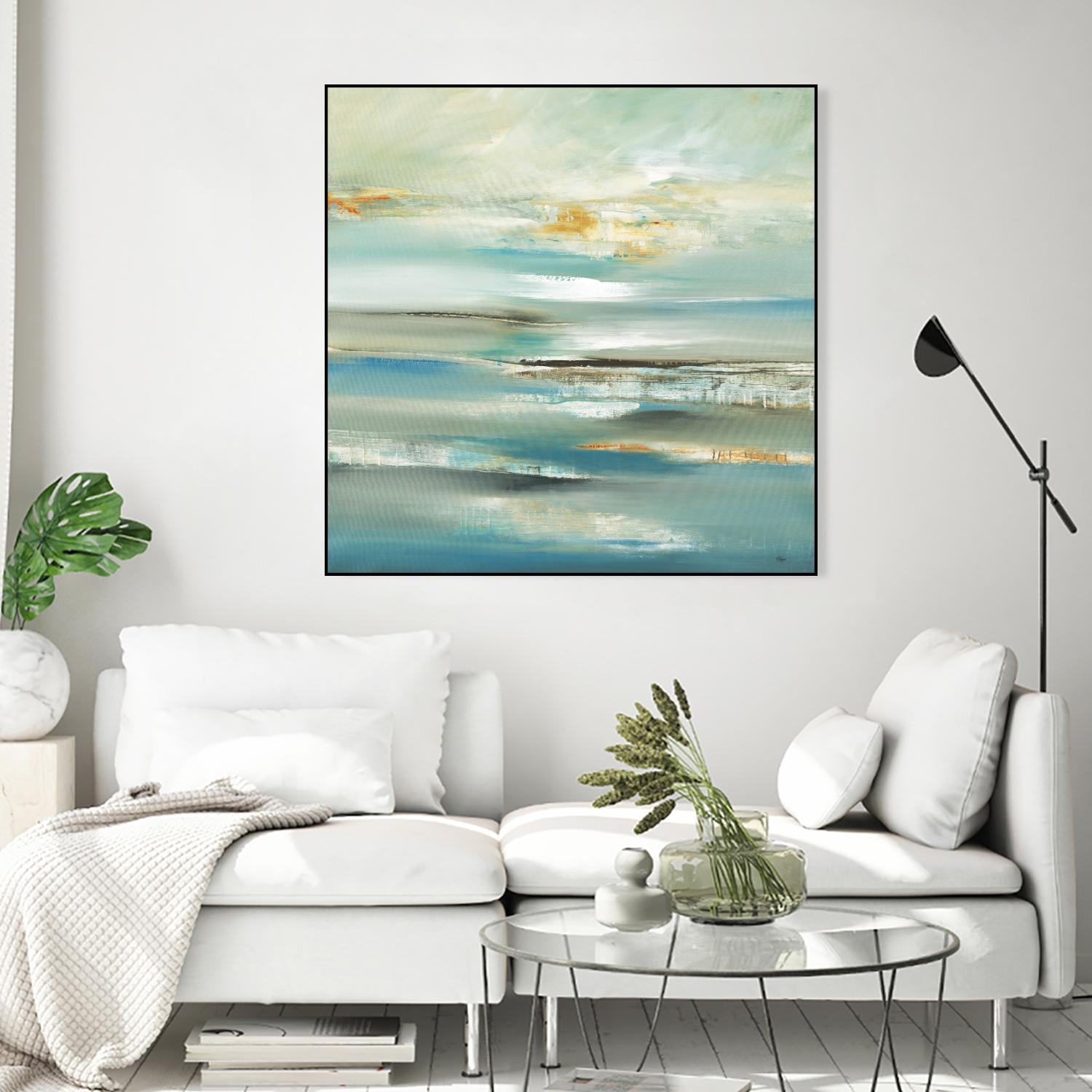 By The Water III by Lisa Ridgers on GIANT ART - beige abstract