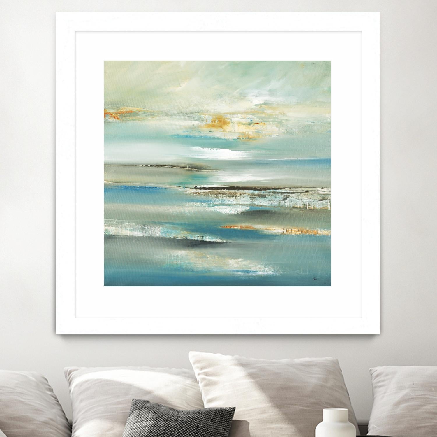 By The Water III by Lisa Ridgers on GIANT ART - beige abstract