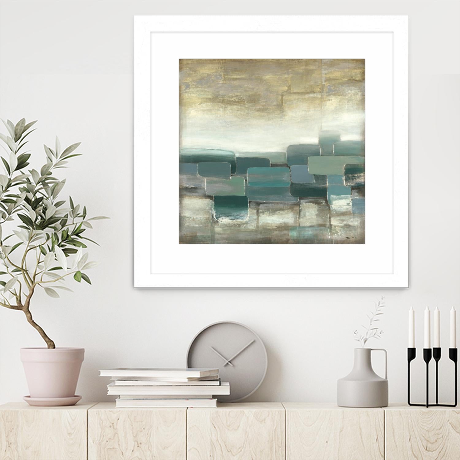 Bosque Verde by Pablo Rojero on GIANT ART - blues, neutrals abstract