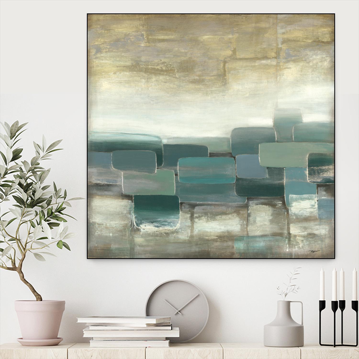 Bosque Verde by Pablo Rojero on GIANT ART - blues, neutrals abstract