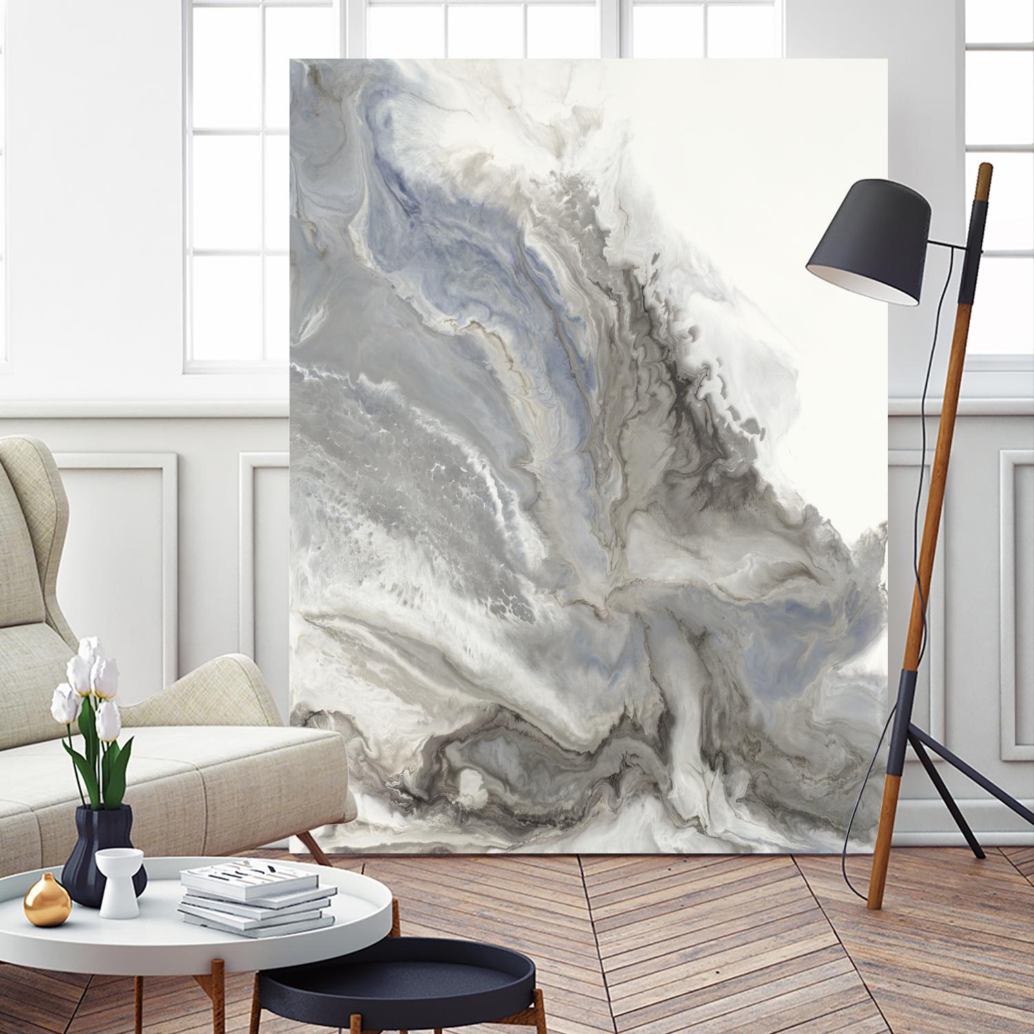 Forthcoming V5 by Corrie LaVelle on GIANT ART - whites & creams fluid abstracts