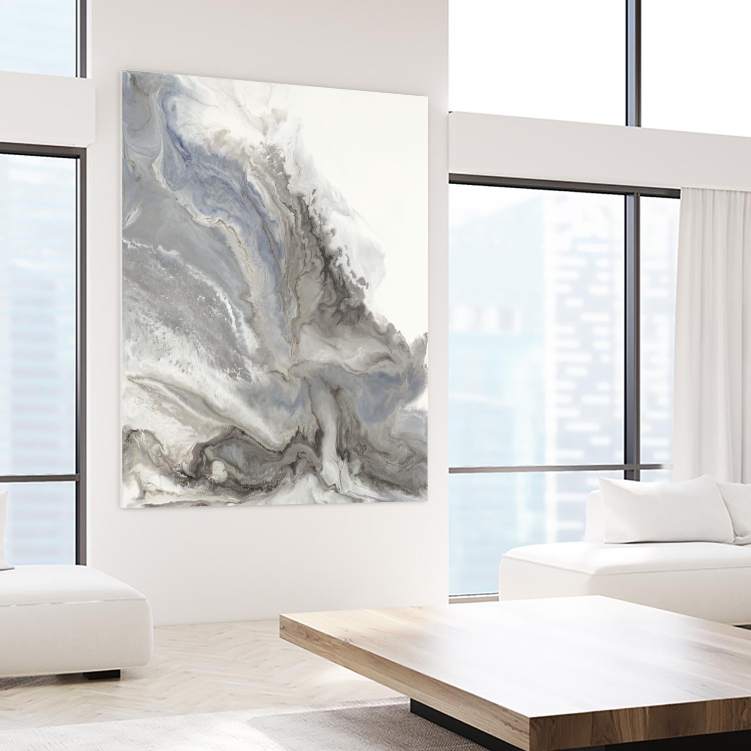 Forthcoming V5 by Corrie LaVelle on GIANT ART - whites & creams fluid abstracts