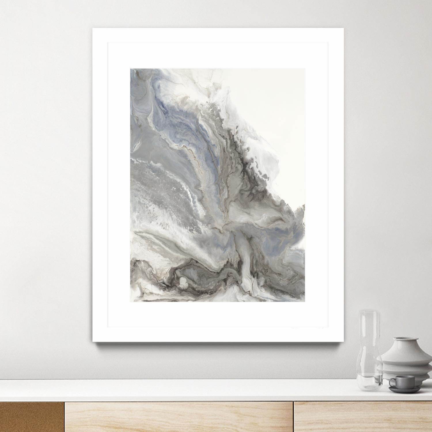 Forthcoming V5 by Corrie LaVelle on GIANT ART - whites & creams fluid abstracts