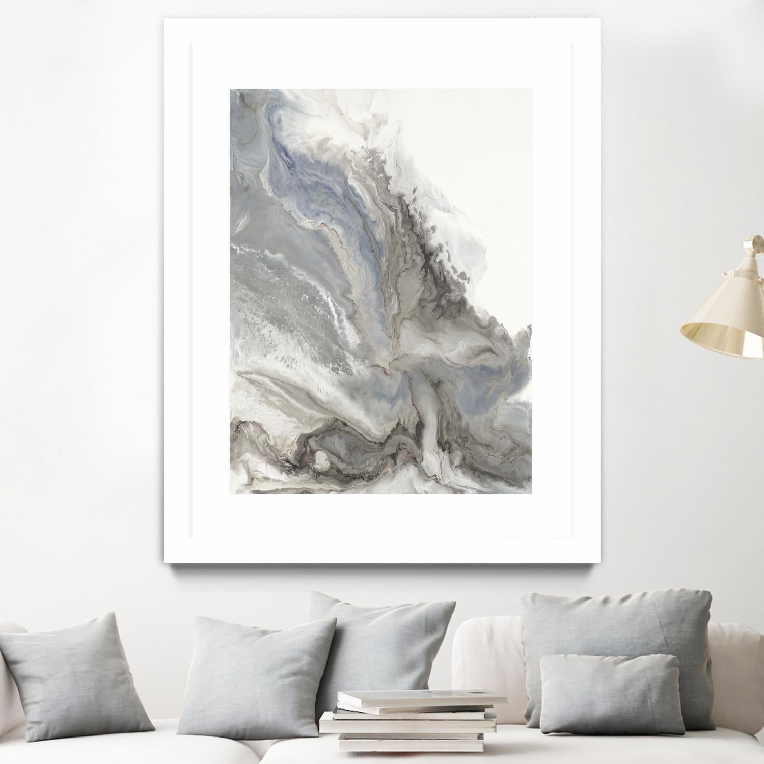 Forthcoming V5 by Corrie LaVelle on GIANT ART - whites & creams fluid abstracts