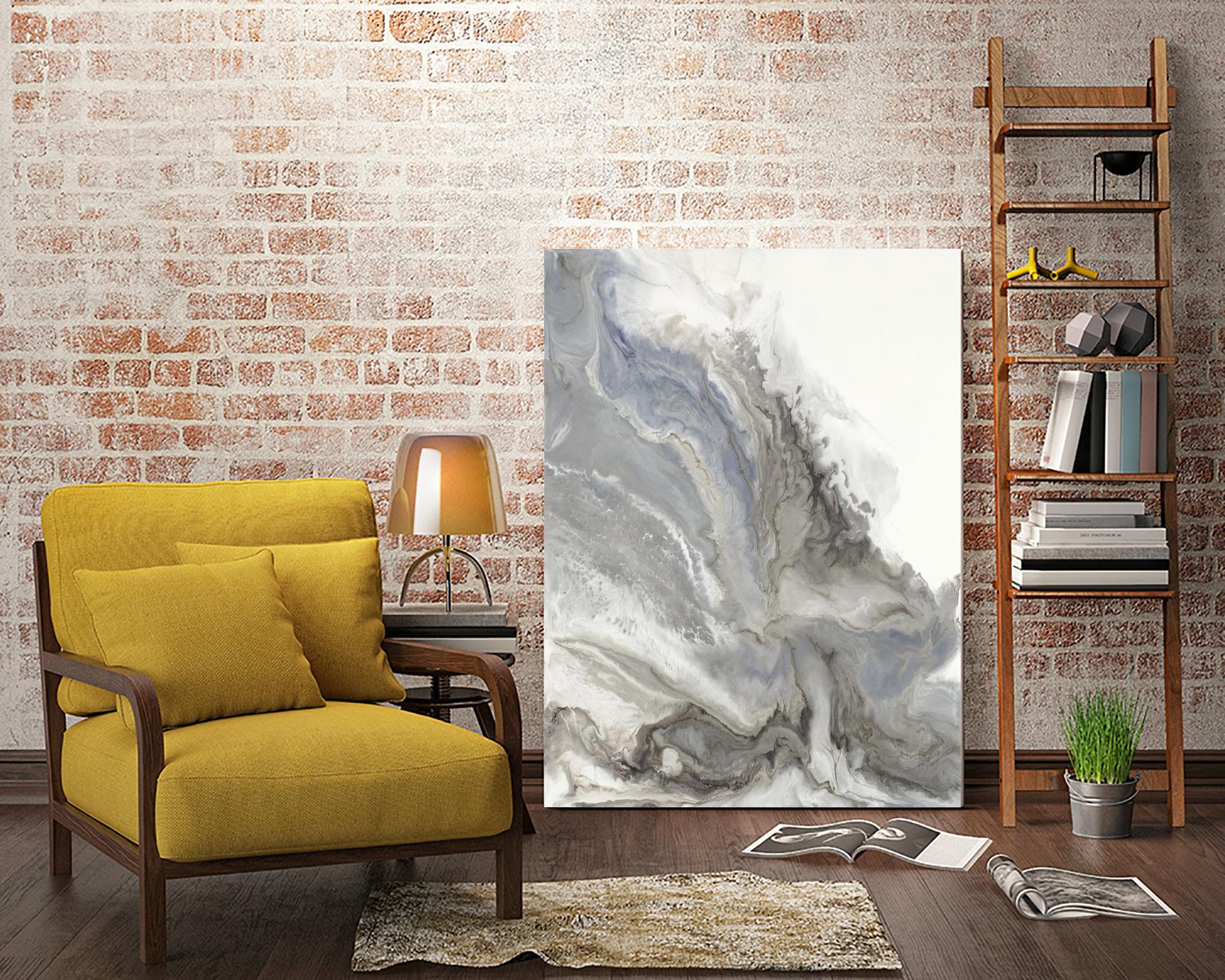 Forthcoming V5 by Corrie LaVelle on GIANT ART - whites & creams fluid abstracts