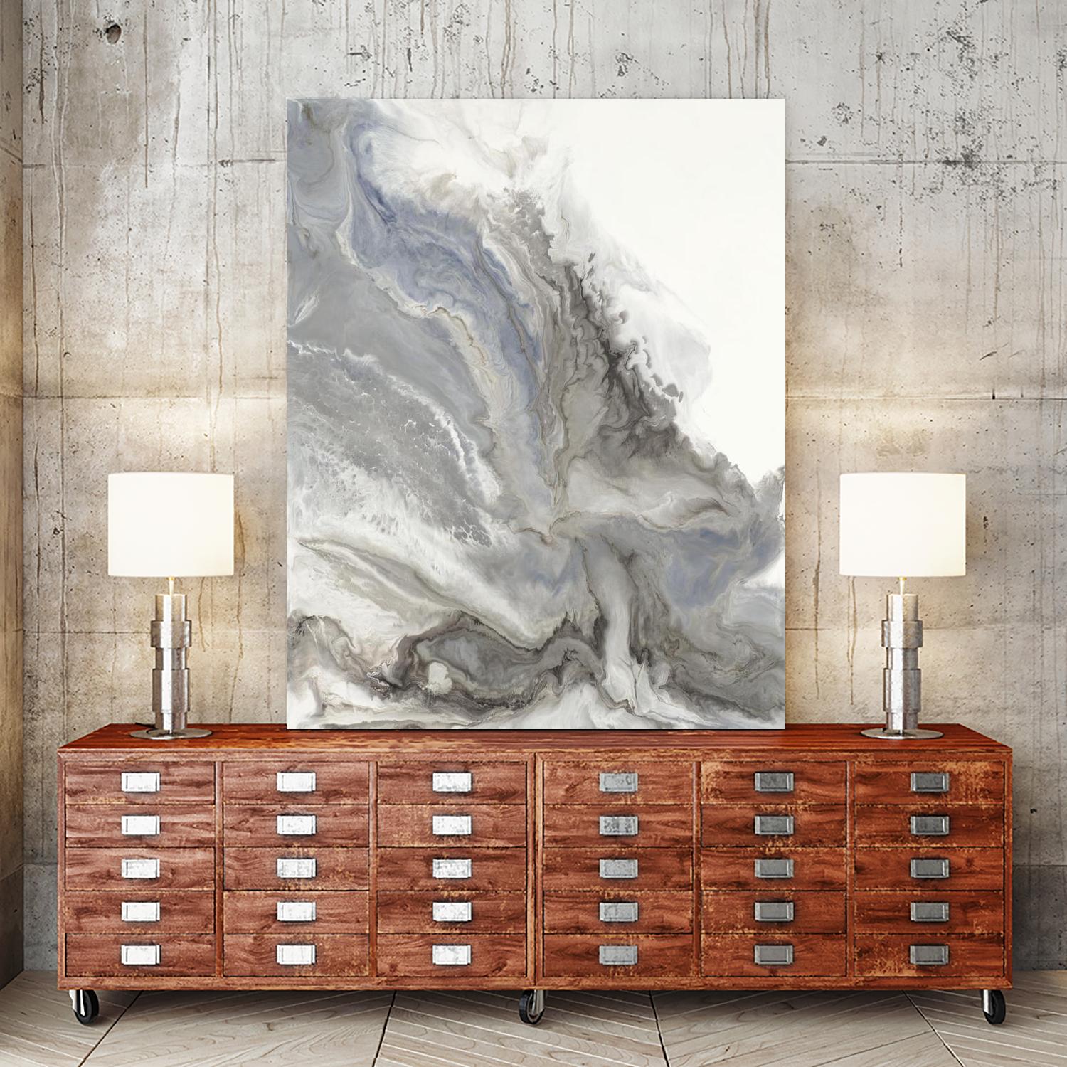 Forthcoming V5 by Corrie LaVelle on GIANT ART - whites & creams fluid abstracts