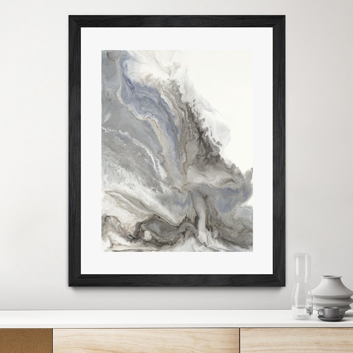 Forthcoming V5 by Corrie LaVelle on GIANT ART - whites & creams fluid abstracts