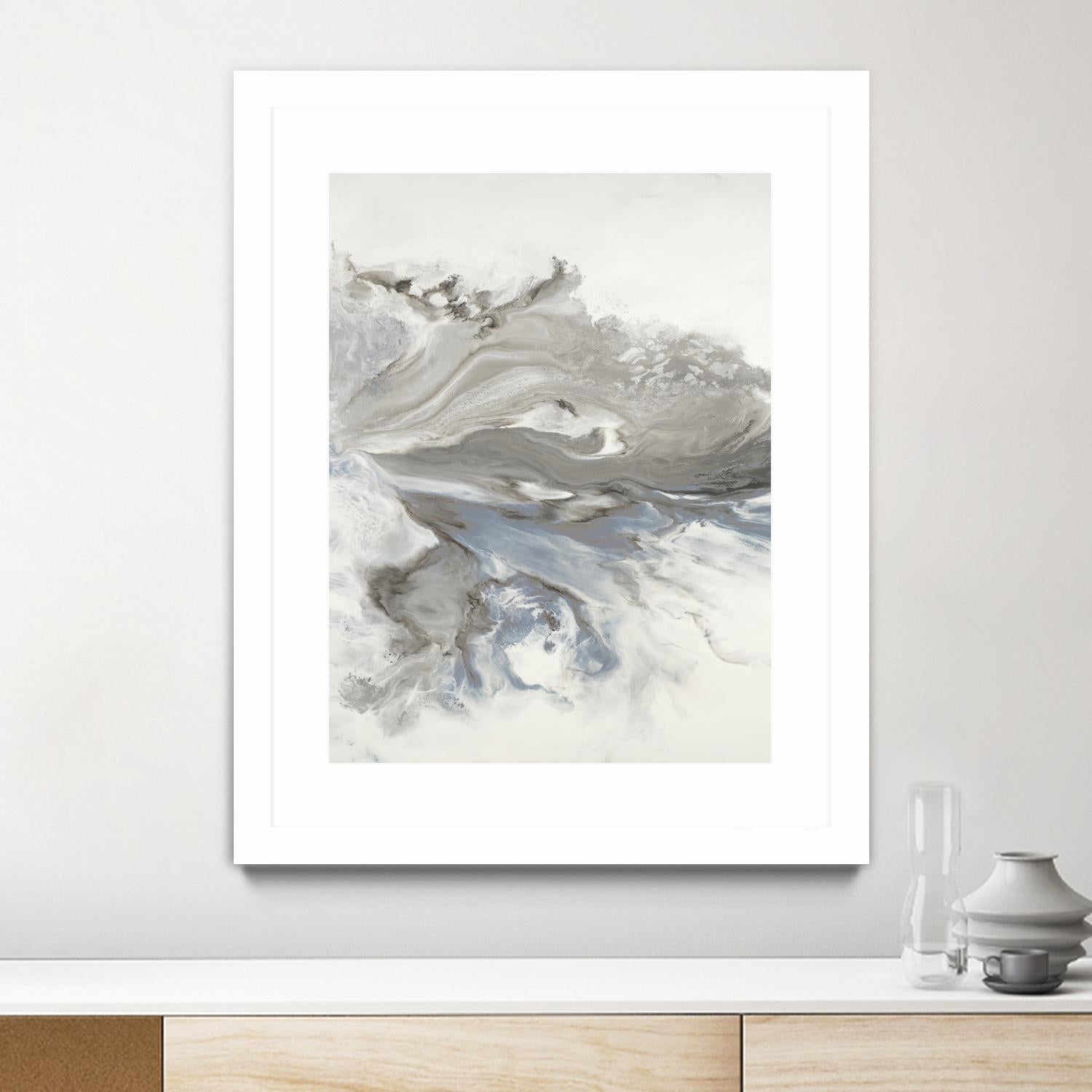 Think Of You by Corrie LaVelle on GIANT ART - whites & creams fluid abstracts