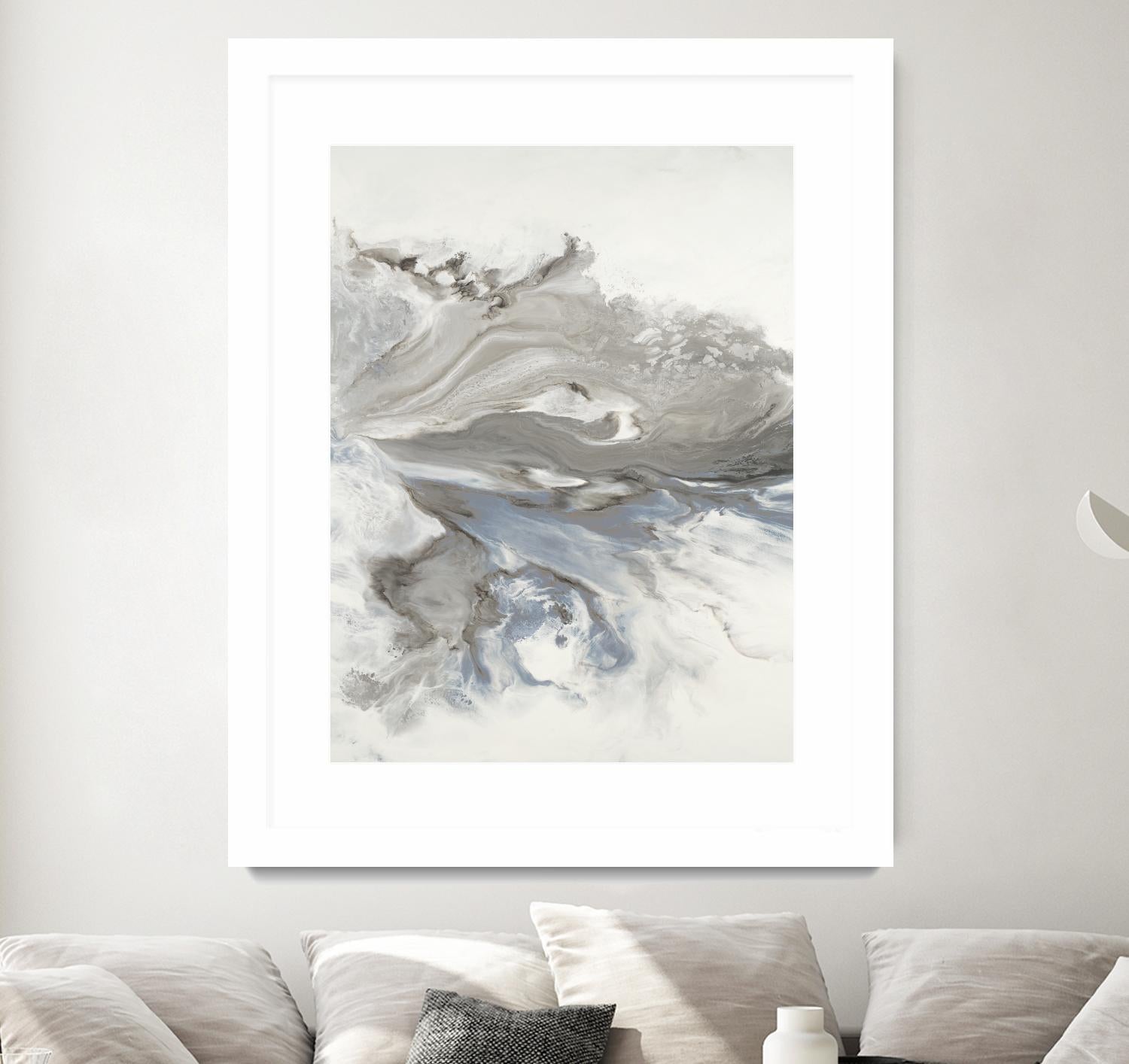 Think Of You by Corrie LaVelle on GIANT ART - whites & creams fluid abstracts