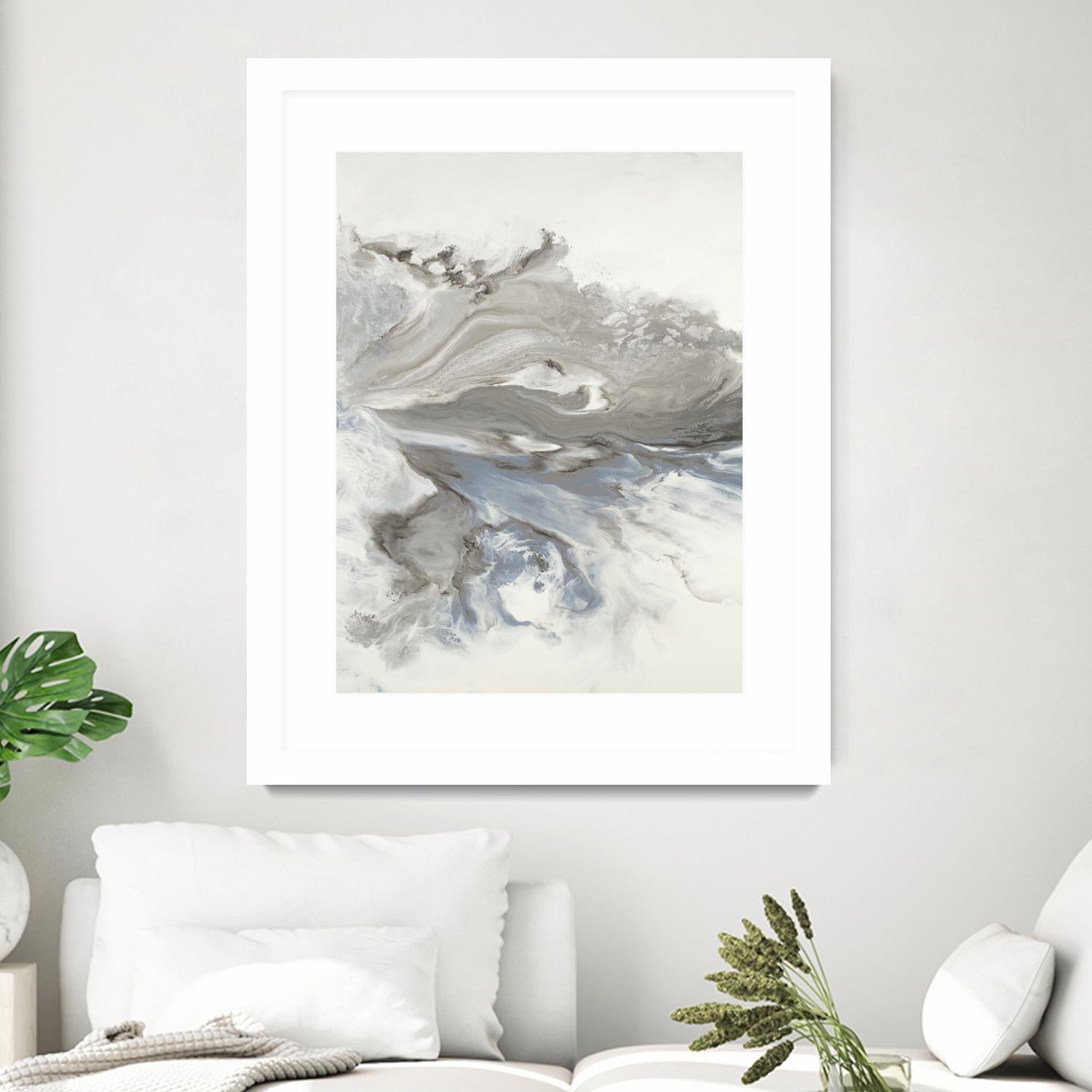 Think Of You by Corrie LaVelle on GIANT ART - whites & creams fluid abstracts