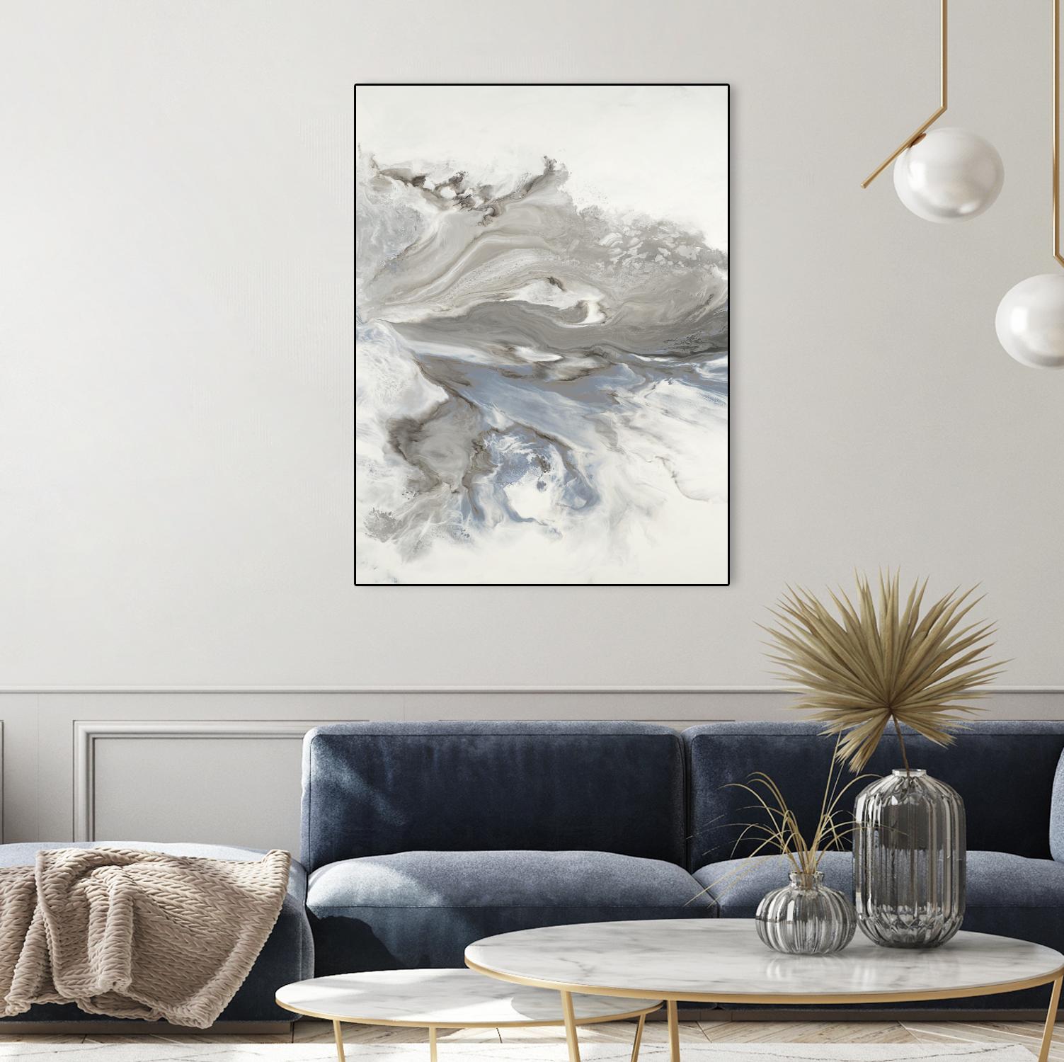 Think Of You by Corrie LaVelle on GIANT ART - whites & creams fluid abstracts