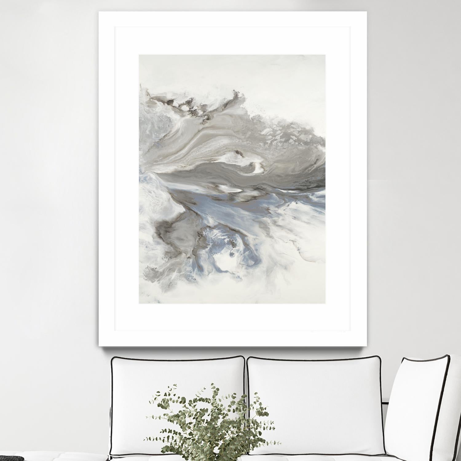 Think Of You by Corrie LaVelle on GIANT ART - whites & creams fluid abstracts