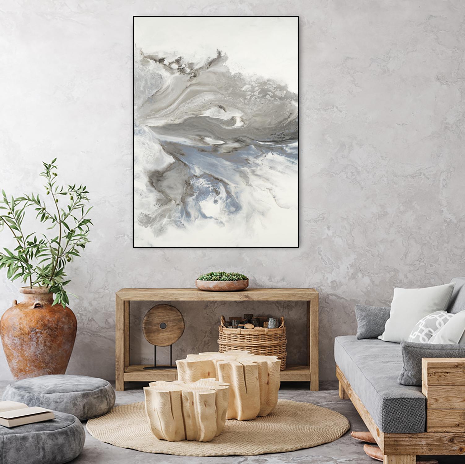 Think Of You by Corrie LaVelle on GIANT ART - whites & creams fluid abstracts