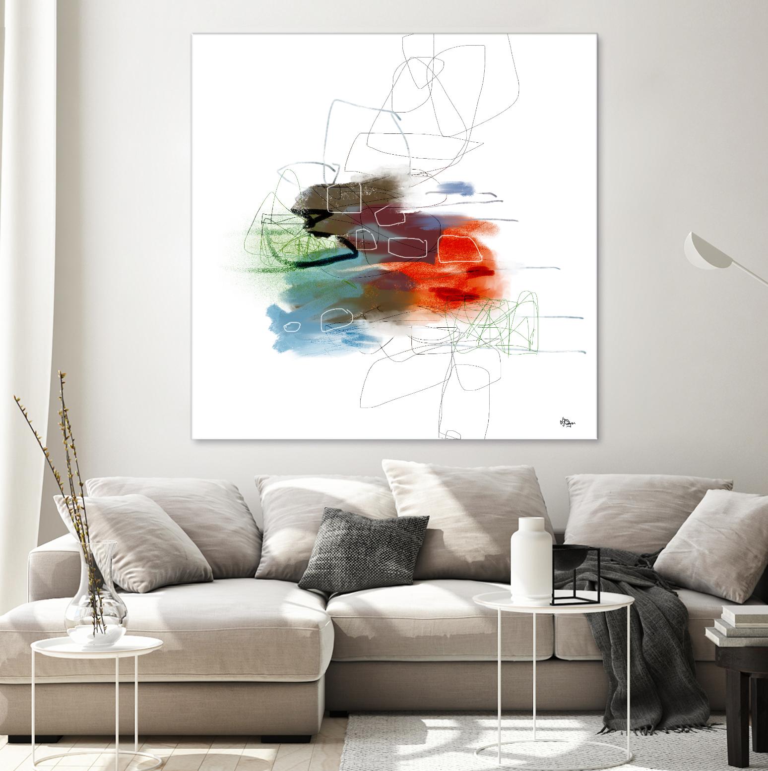 Loving Life I by Lisa Ridgers on GIANT ART - reds, blues abstract