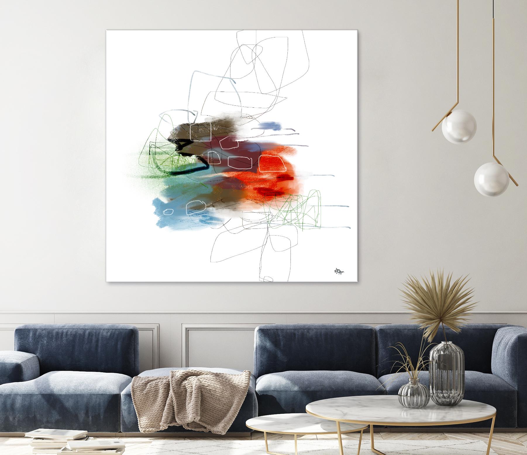 Loving Life I by Lisa Ridgers on GIANT ART - reds, blues abstract