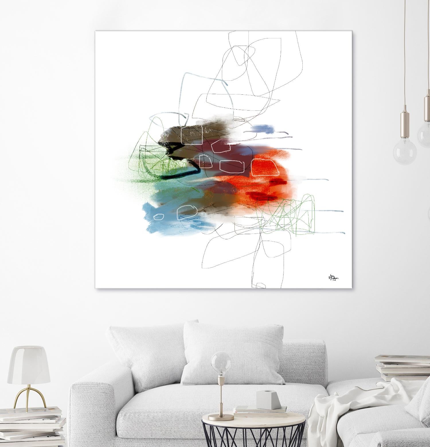 Loving Life I by Lisa Ridgers on GIANT ART - reds, blues abstract