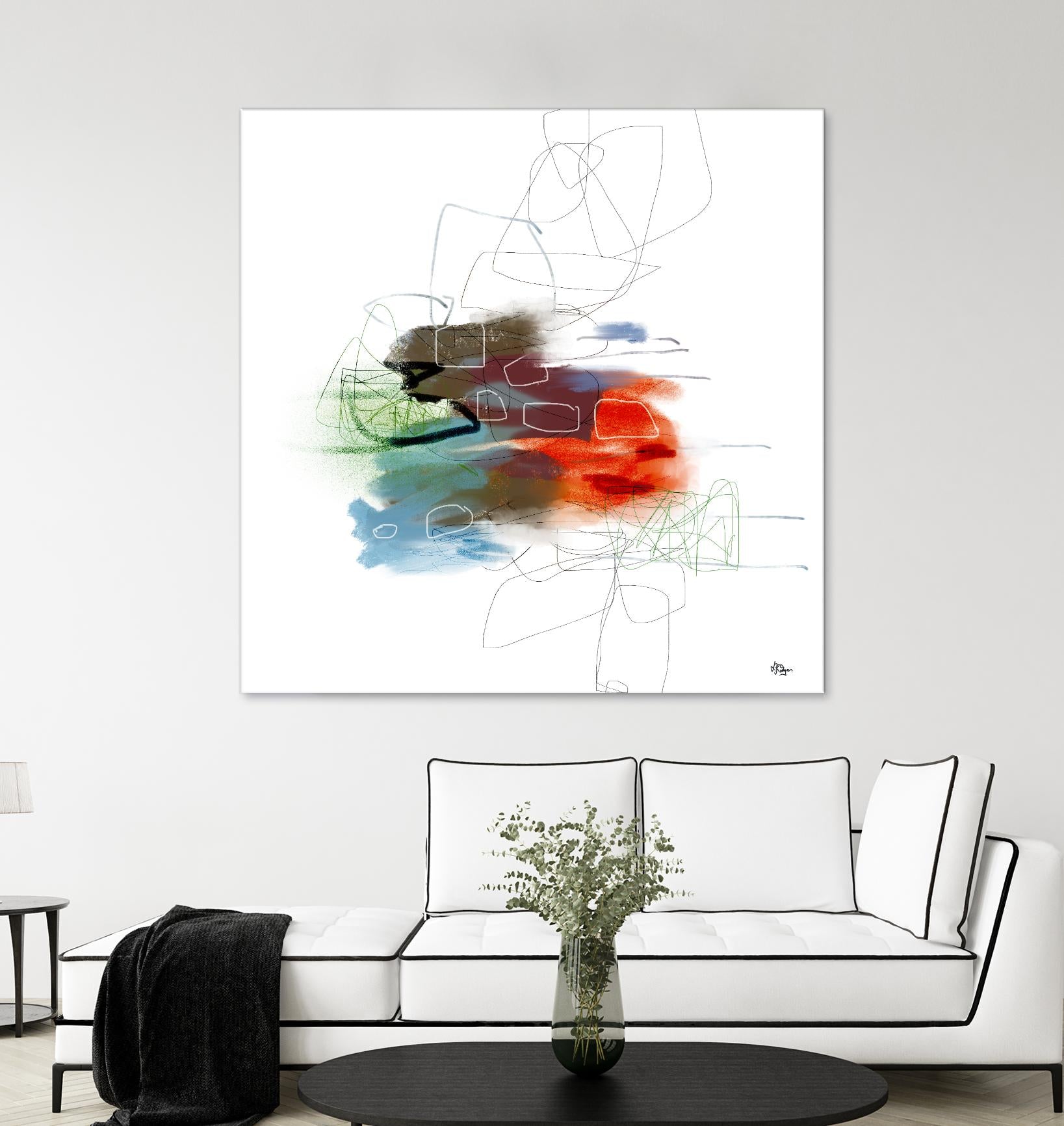 Loving Life I by Lisa Ridgers on GIANT ART - reds, blues abstract