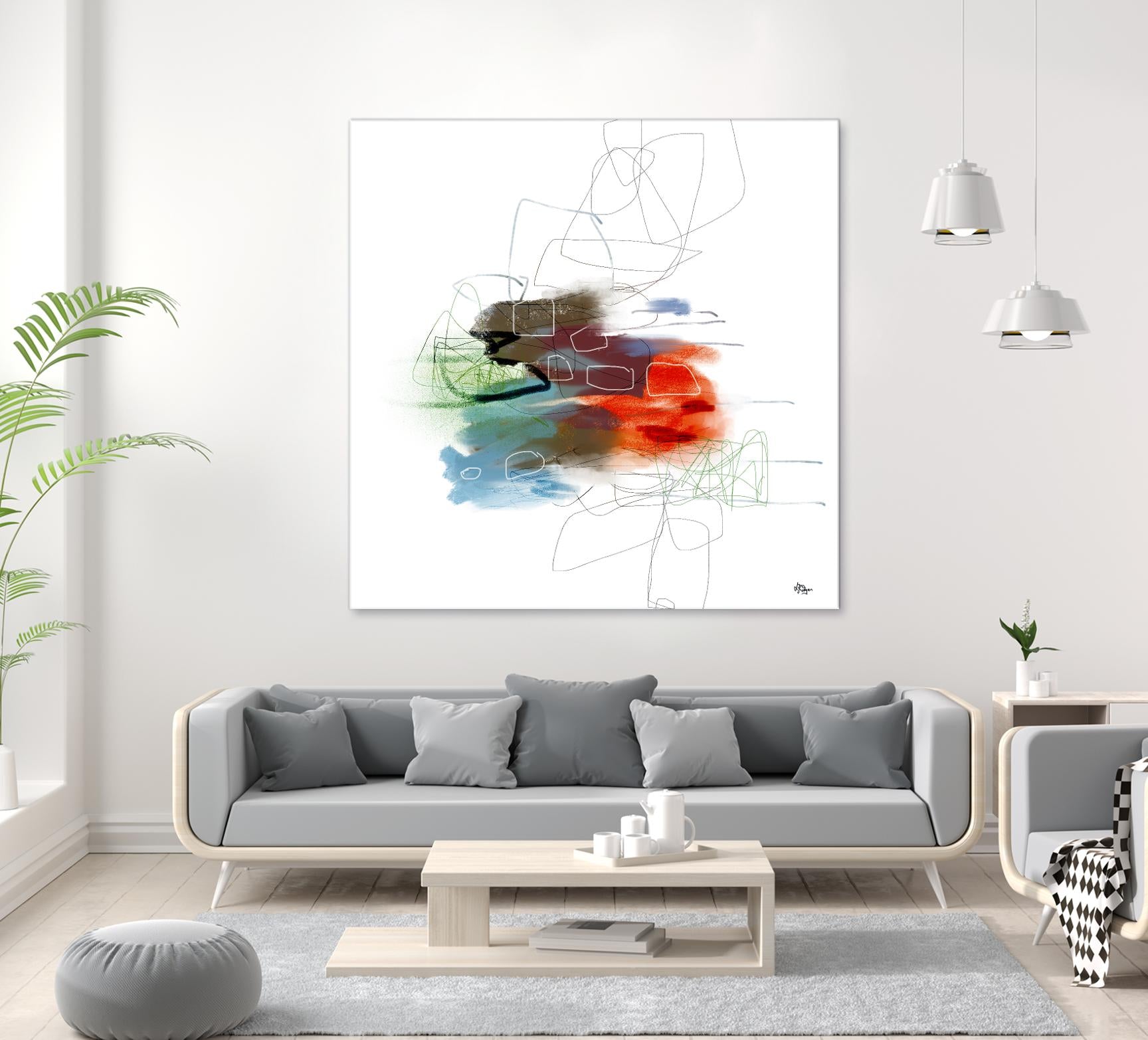 Loving Life I by Lisa Ridgers on GIANT ART - reds, blues abstract