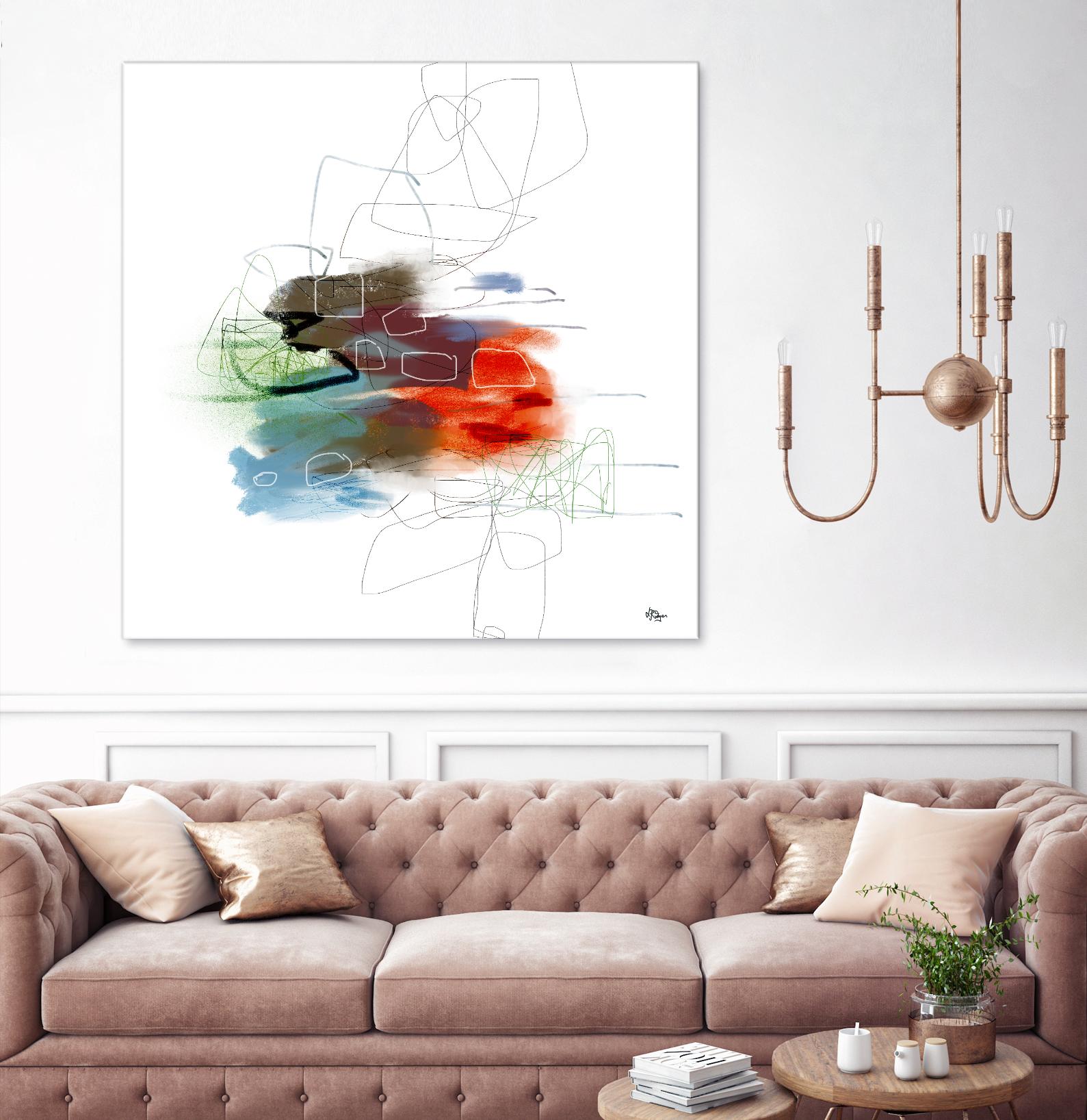 Loving Life I by Lisa Ridgers on GIANT ART - reds, blues abstract