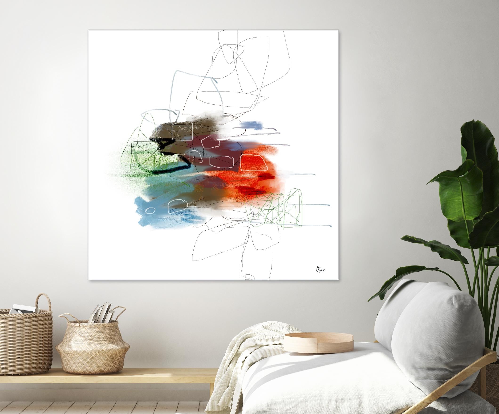 Loving Life I by Lisa Ridgers on GIANT ART - reds, blues abstract