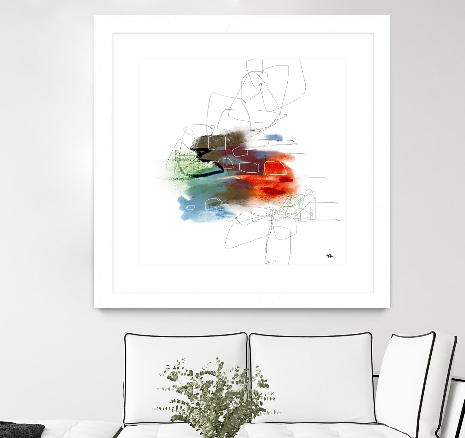 Loving Life I by Lisa Ridgers on GIANT ART - reds, blues abstract