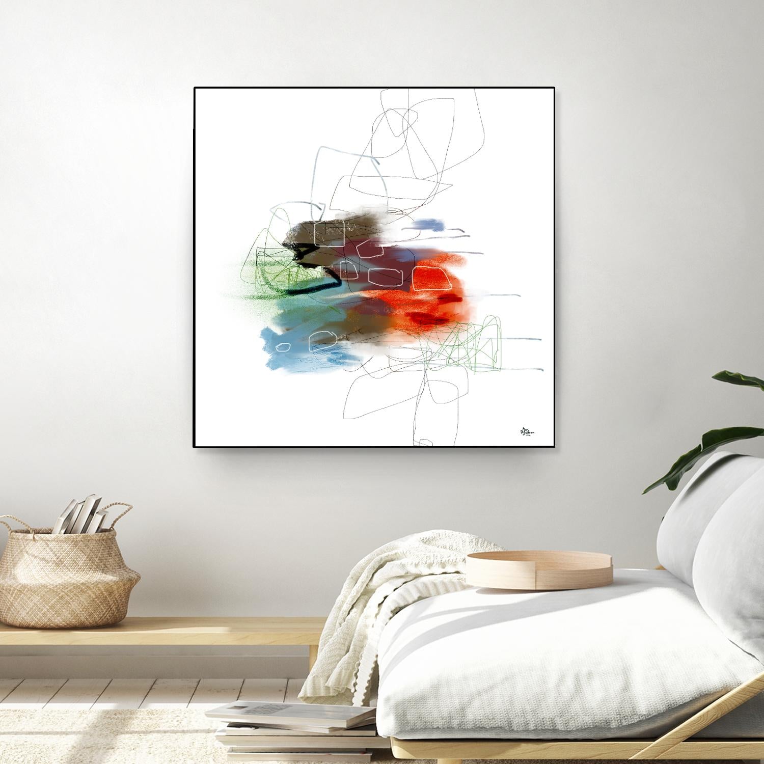 Loving Life I by Lisa Ridgers on GIANT ART - reds, blues abstract